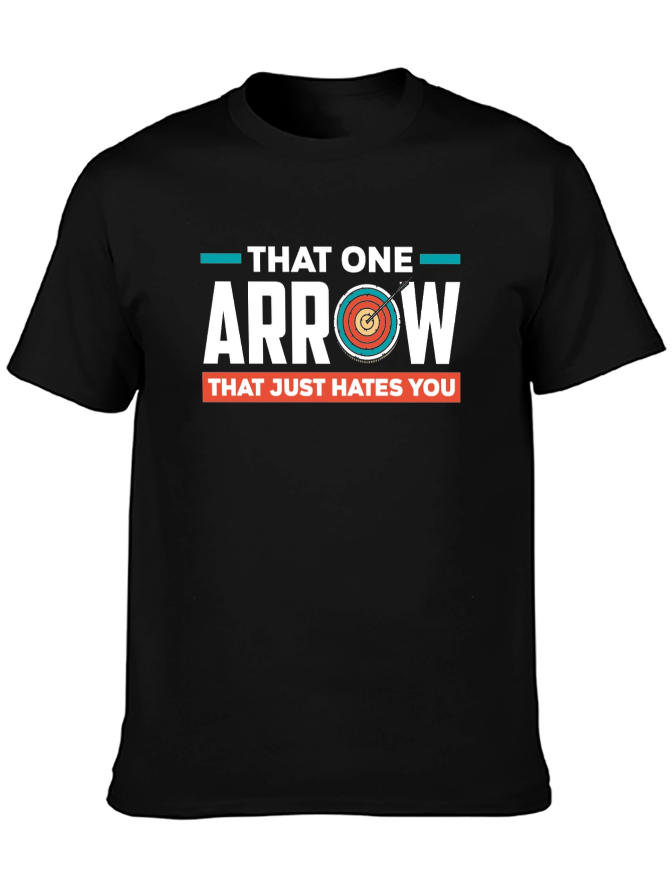Black Funny Archery Arrow T-Shirt - Hates You view 3