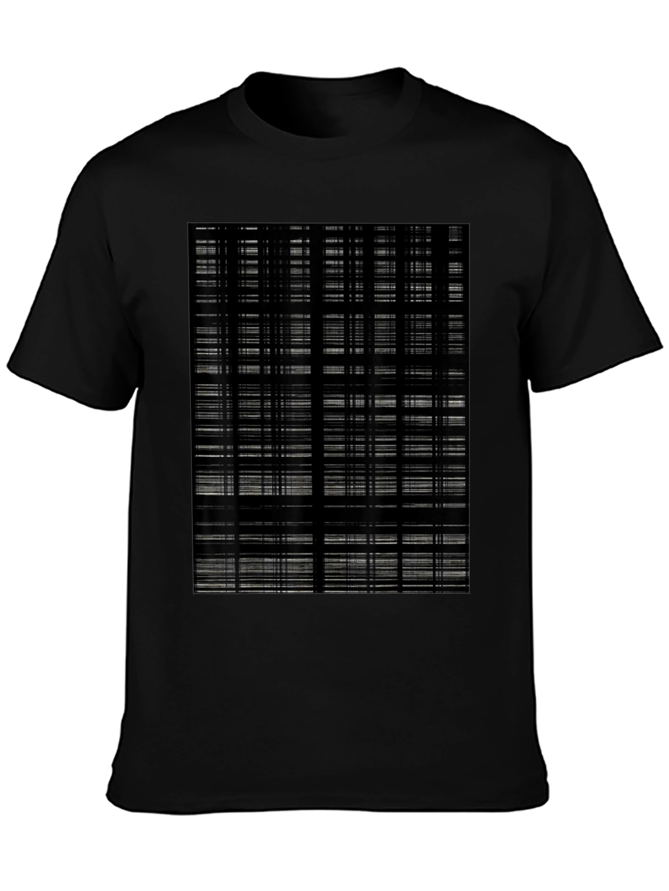 Black Modern Grid T-Shirt - Abstract Design view 3