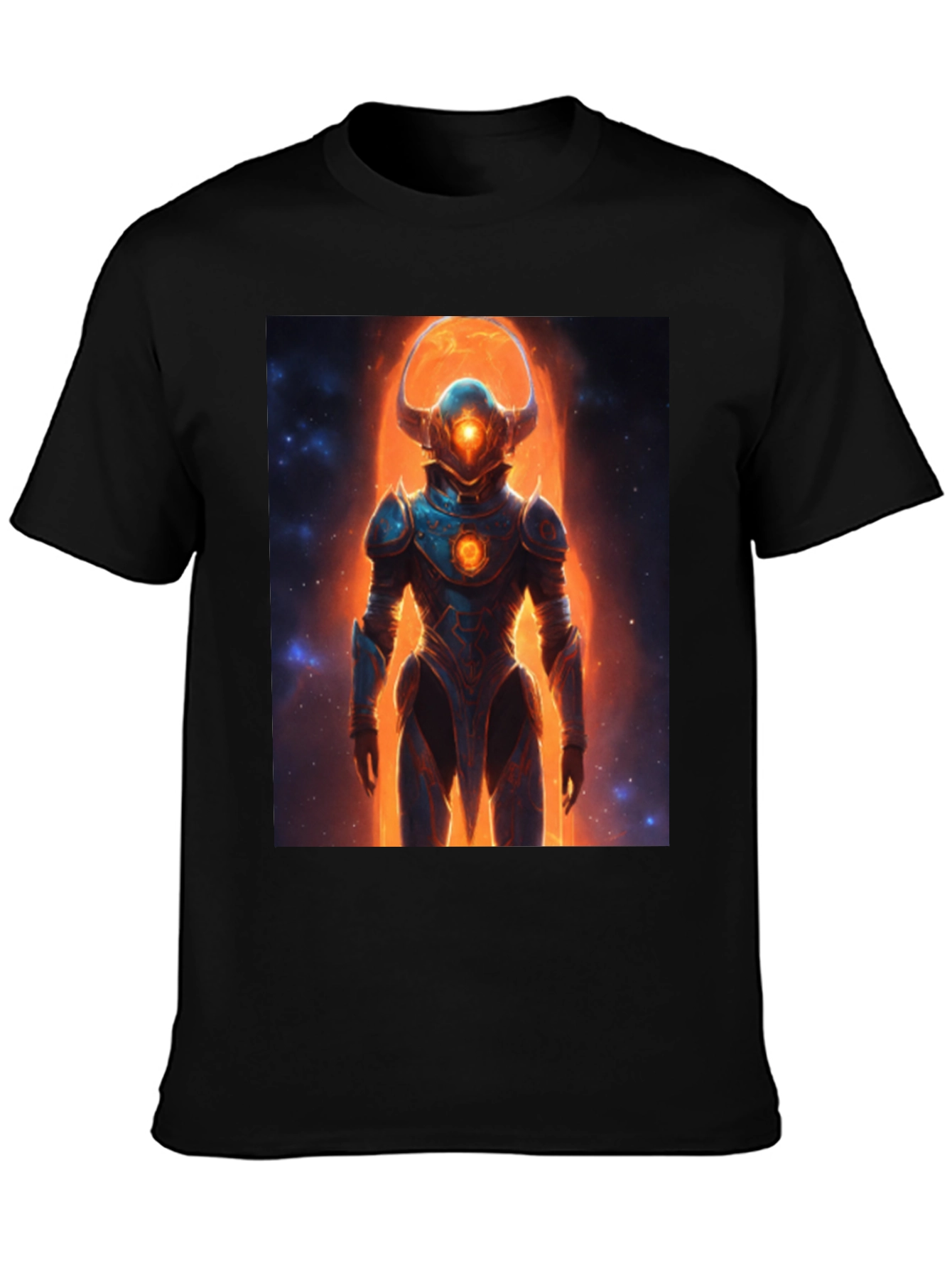Black Sci-Fi Warrior Graphic Tee - Men's Black T-Shirt view 3
