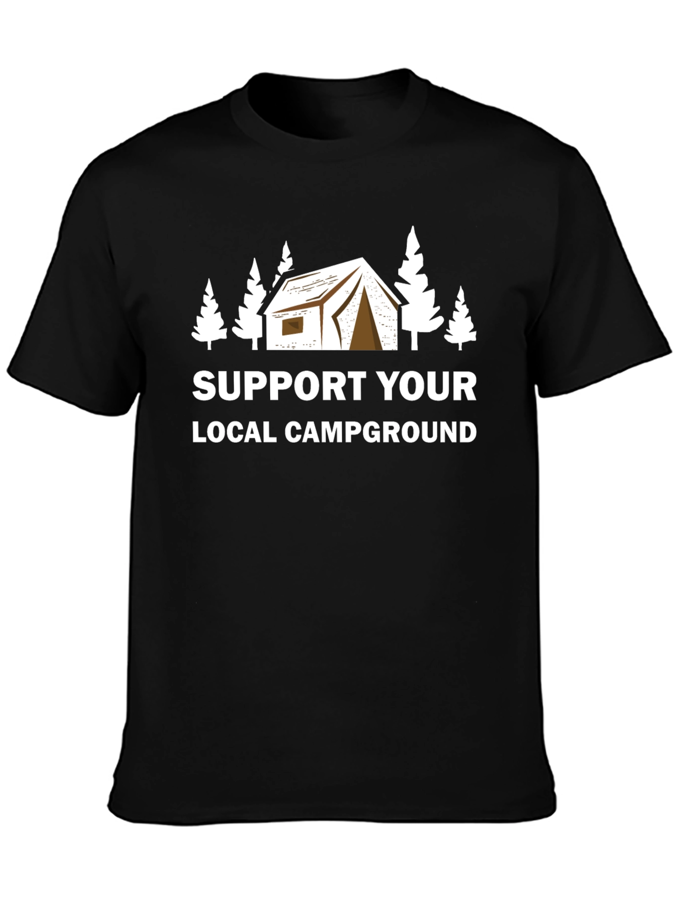 Black Support Your Local Campground Black T-Shirt view 3