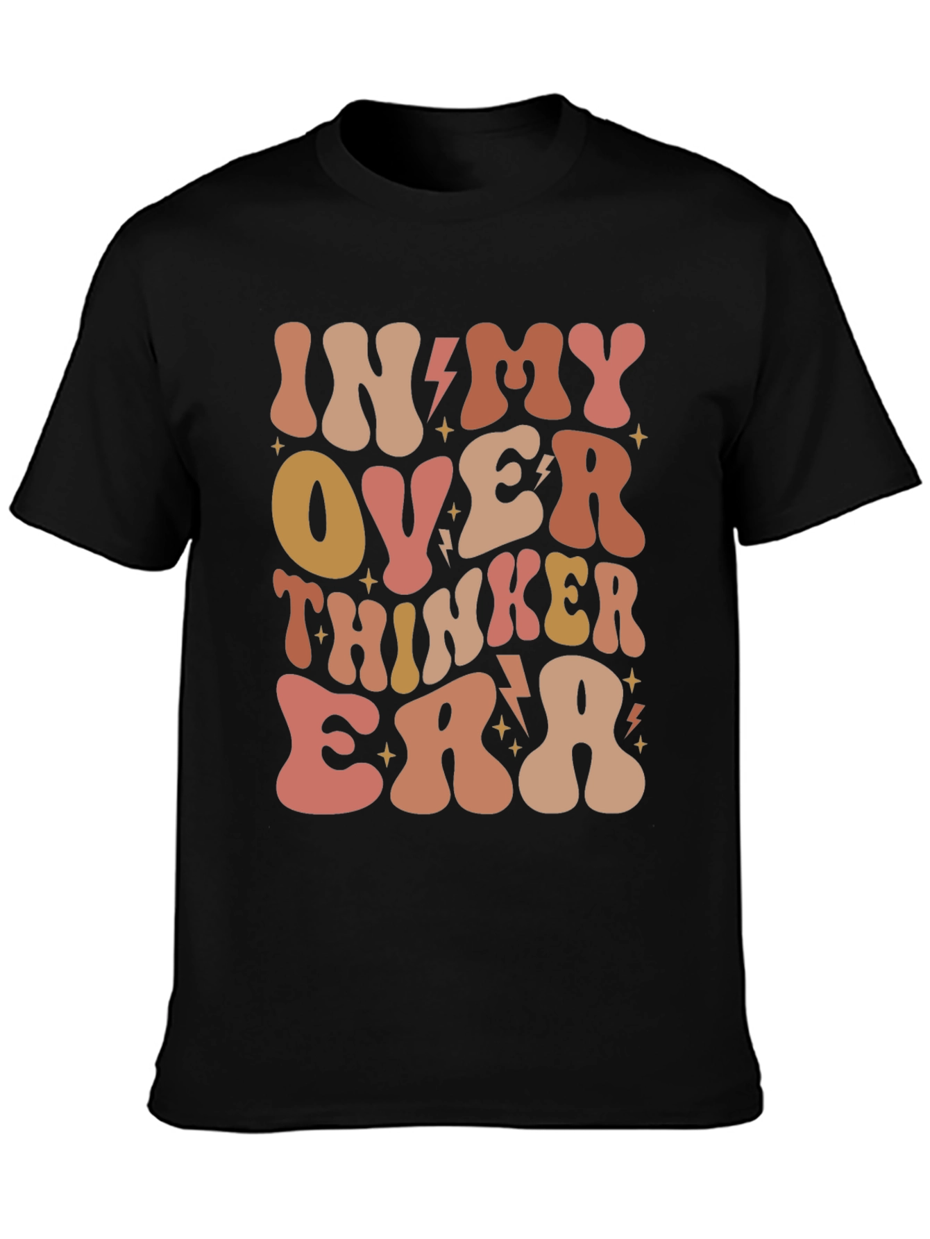 Black Over Thinker Era Tee - Trendy Retro Style view 3