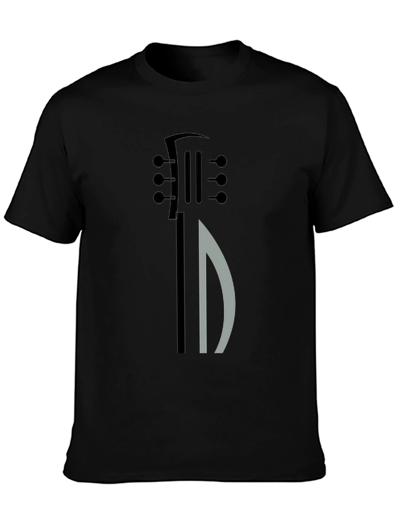 Black Guitar Graphic Tee - Modern Musical Shirt view 3