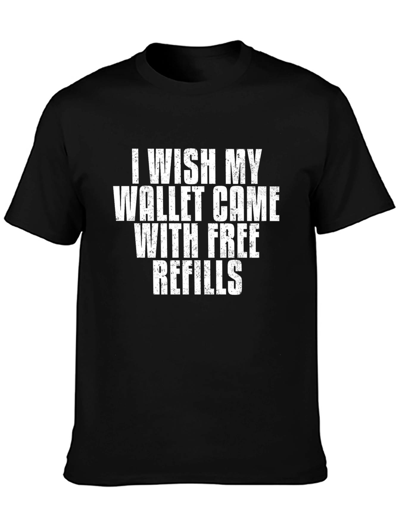 Black Funny Wallet Refills Graphic T-Shirt view 3