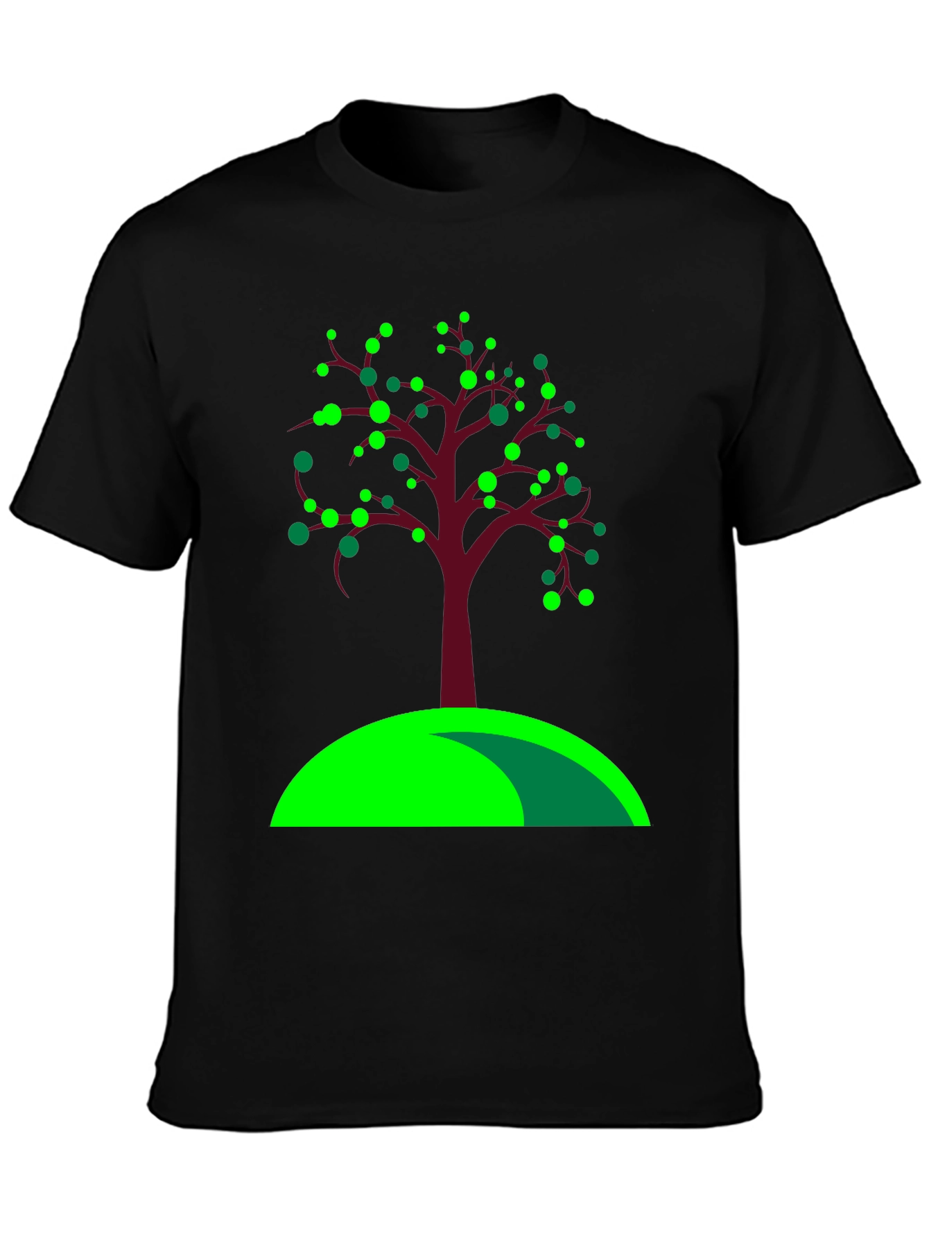 Black Nature Inspired Tree Graphic Tee view 3