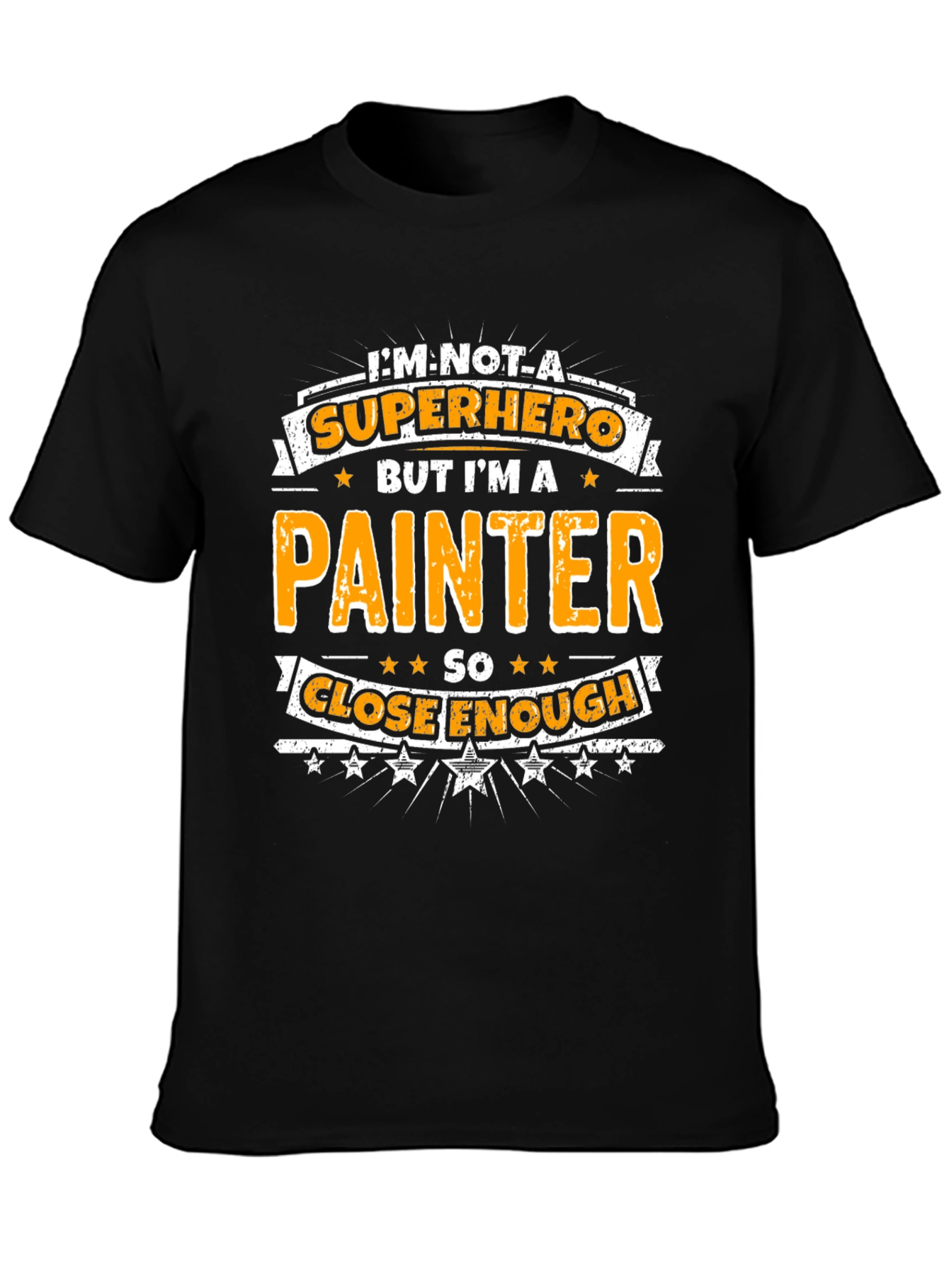 Black Painter Superhero Graphic T-Shirt - Funny Novelty Tee view 3