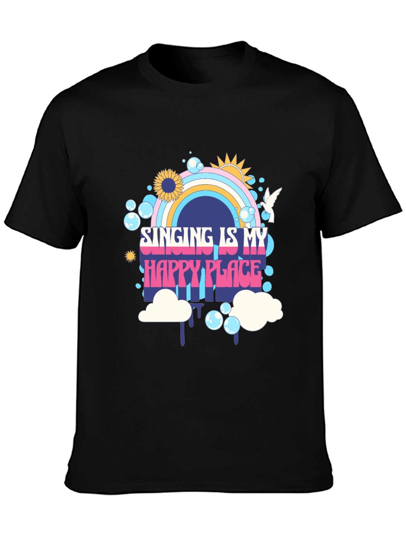 Black Singing Is My Happy Place Graphic Tee view 3