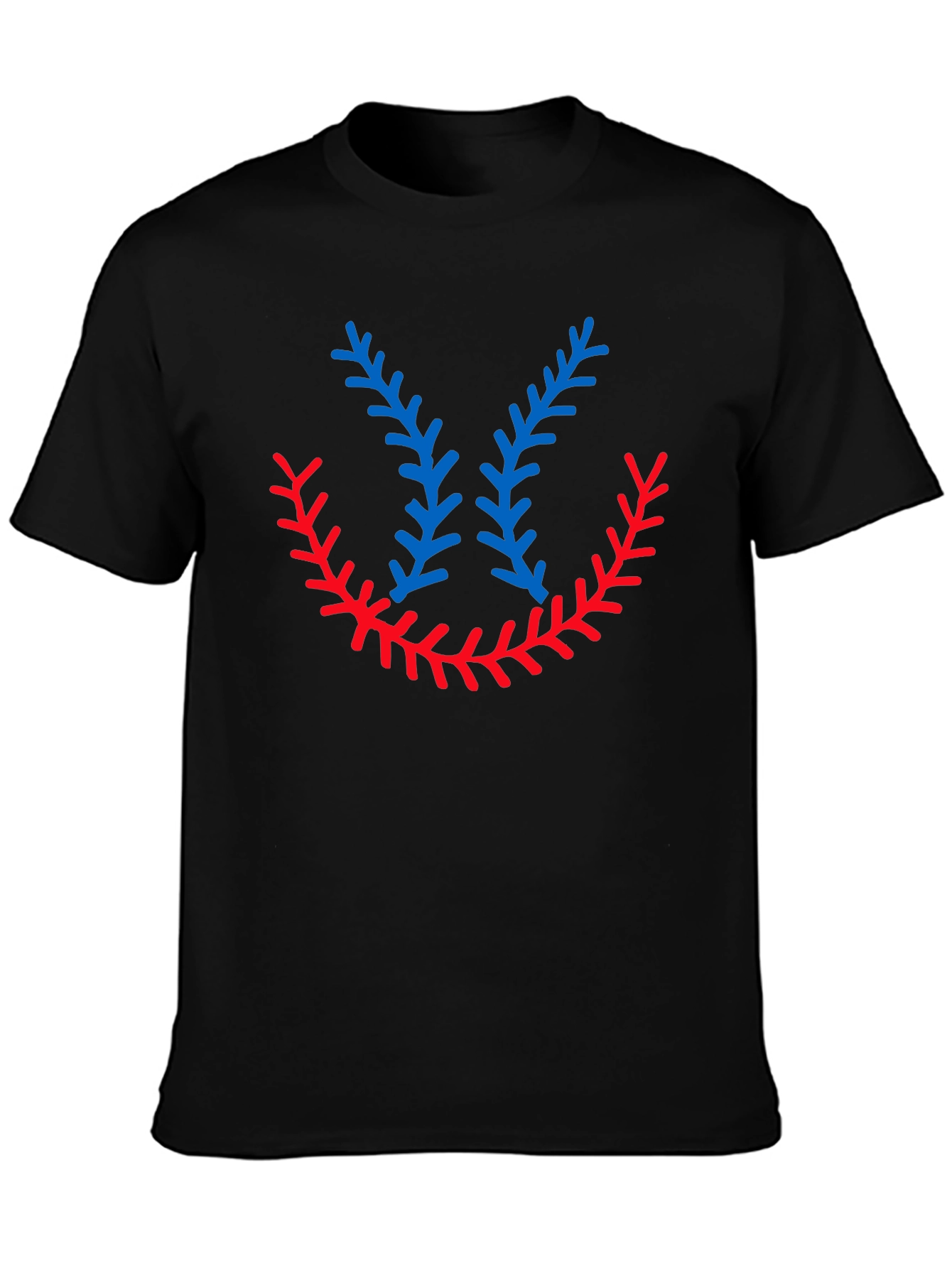 Black Baseball Stitching Graphic T-Shirt view 3