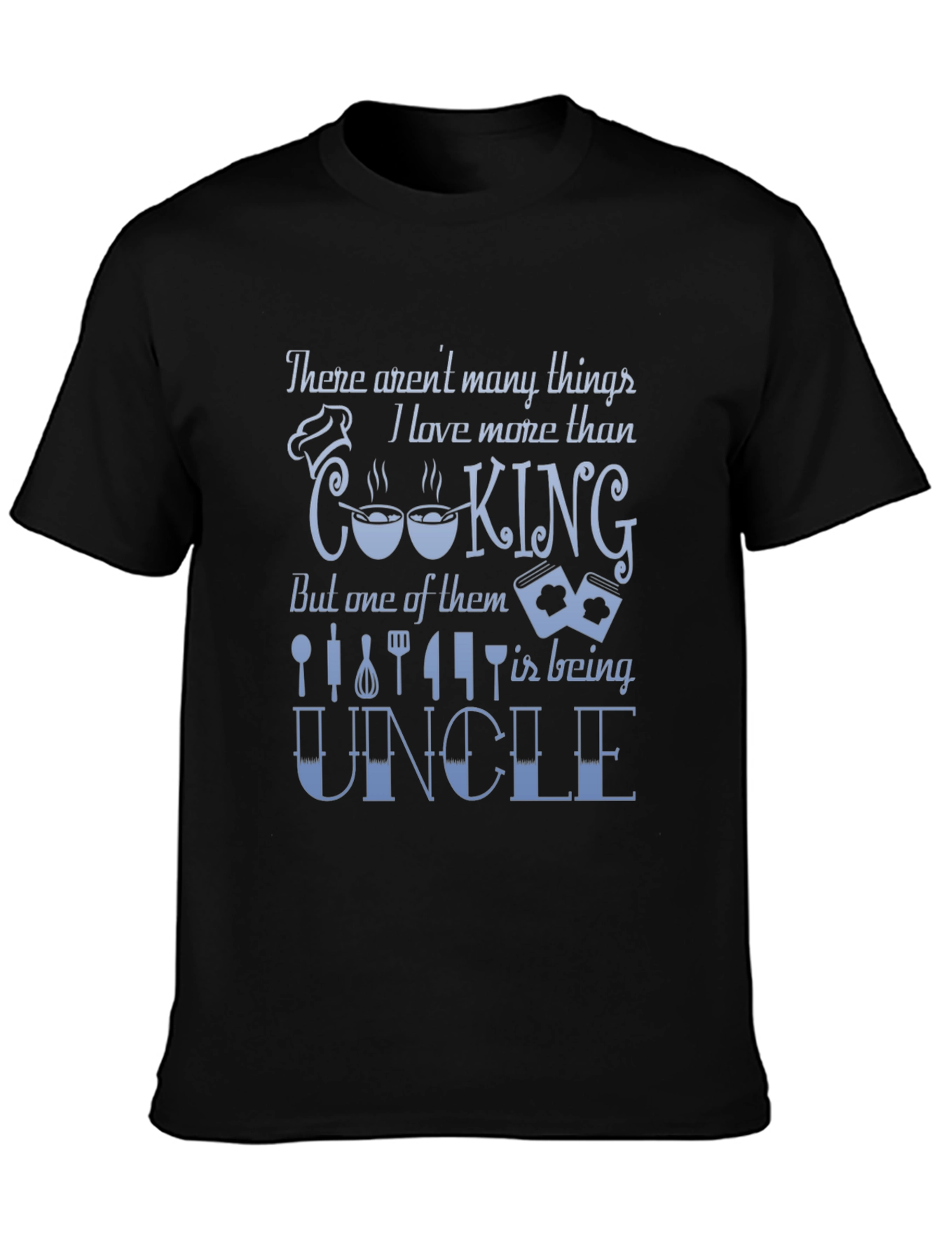 Black Funny Cooking Uncle T-Shirt view 3
