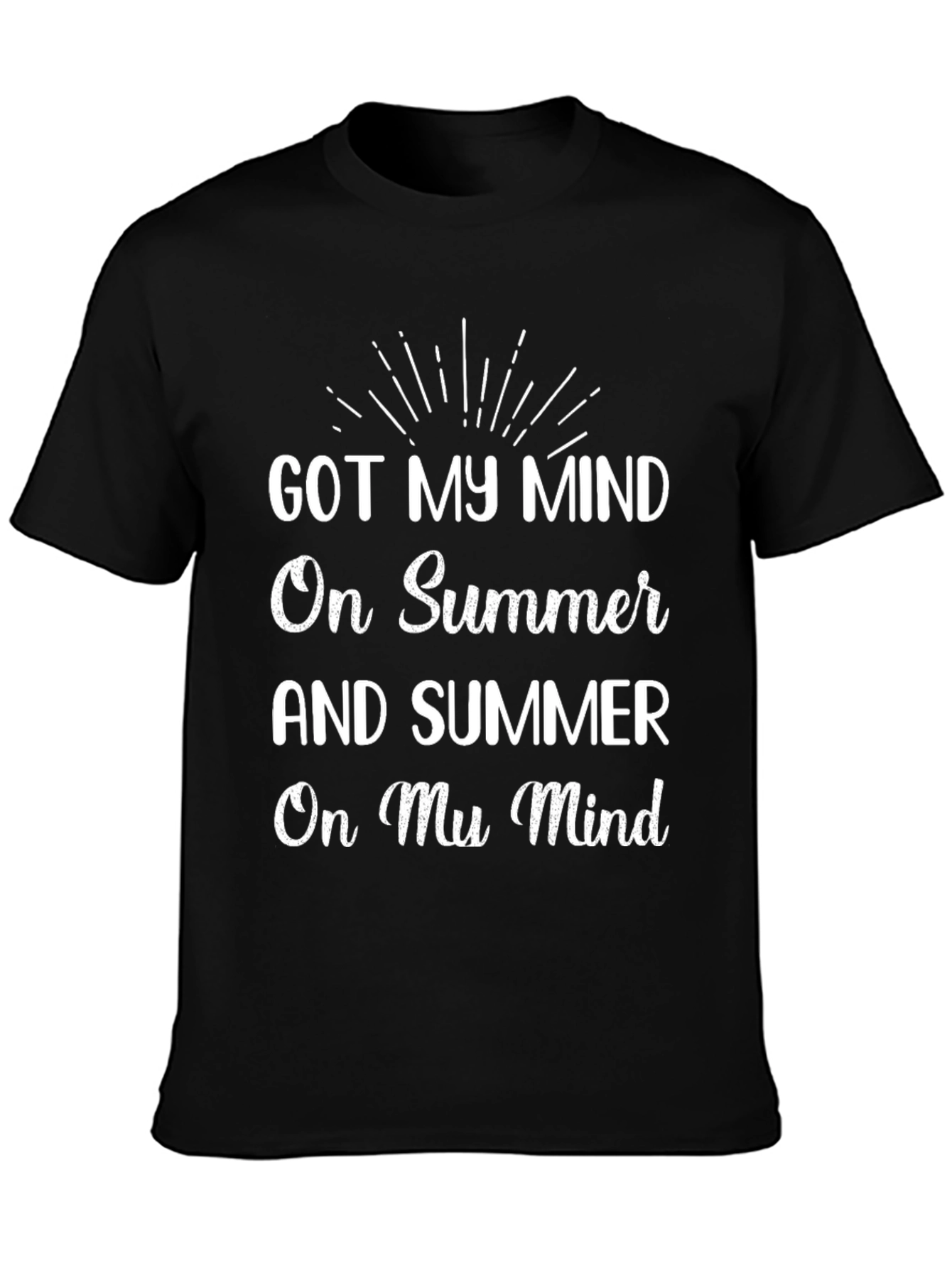 Black Summer Mind Graphic Tee - Black Cotton T-Shirt view 3