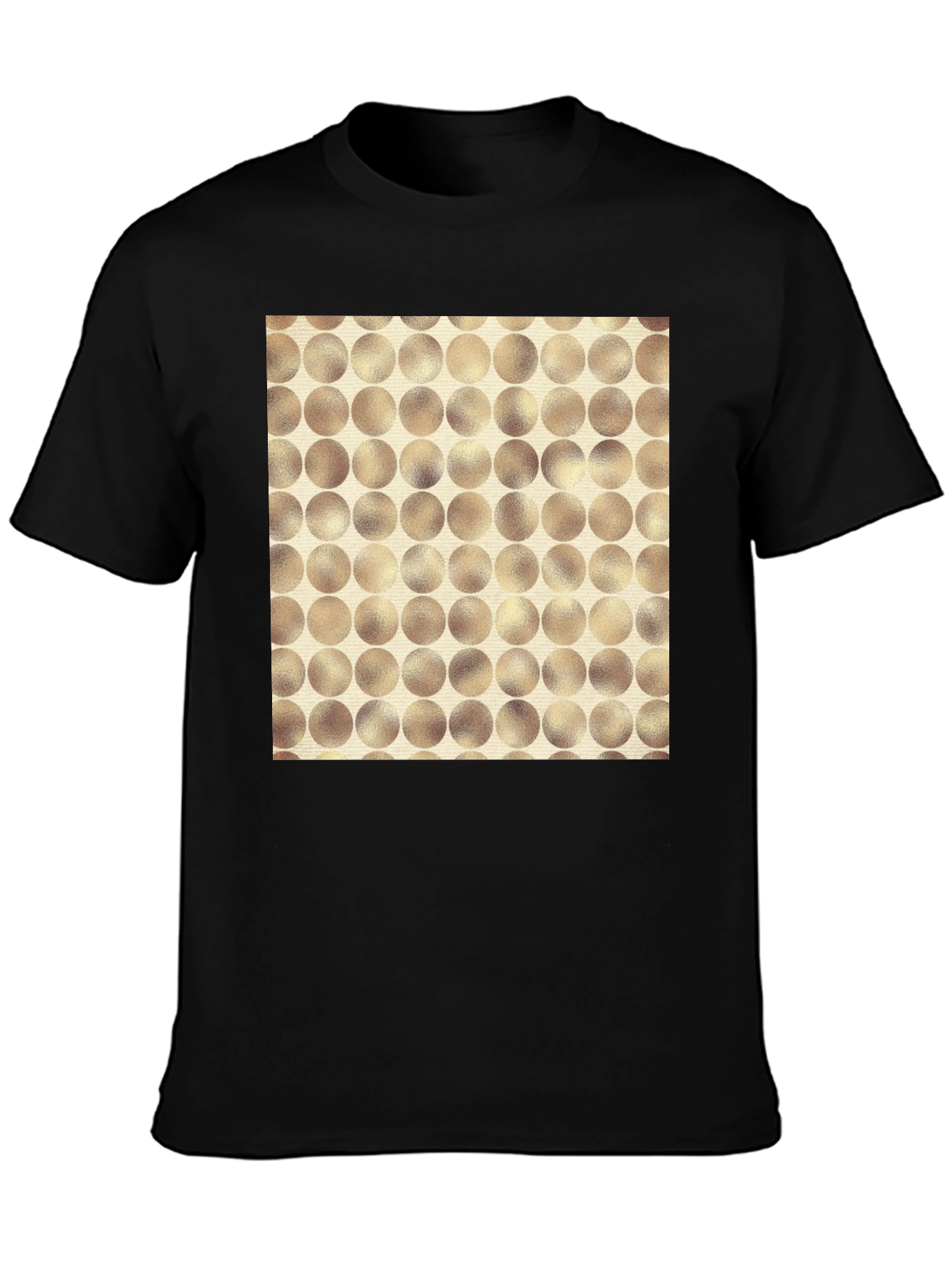 Black Modern Circle Pattern Tee - Stylish Casual Wear view 3