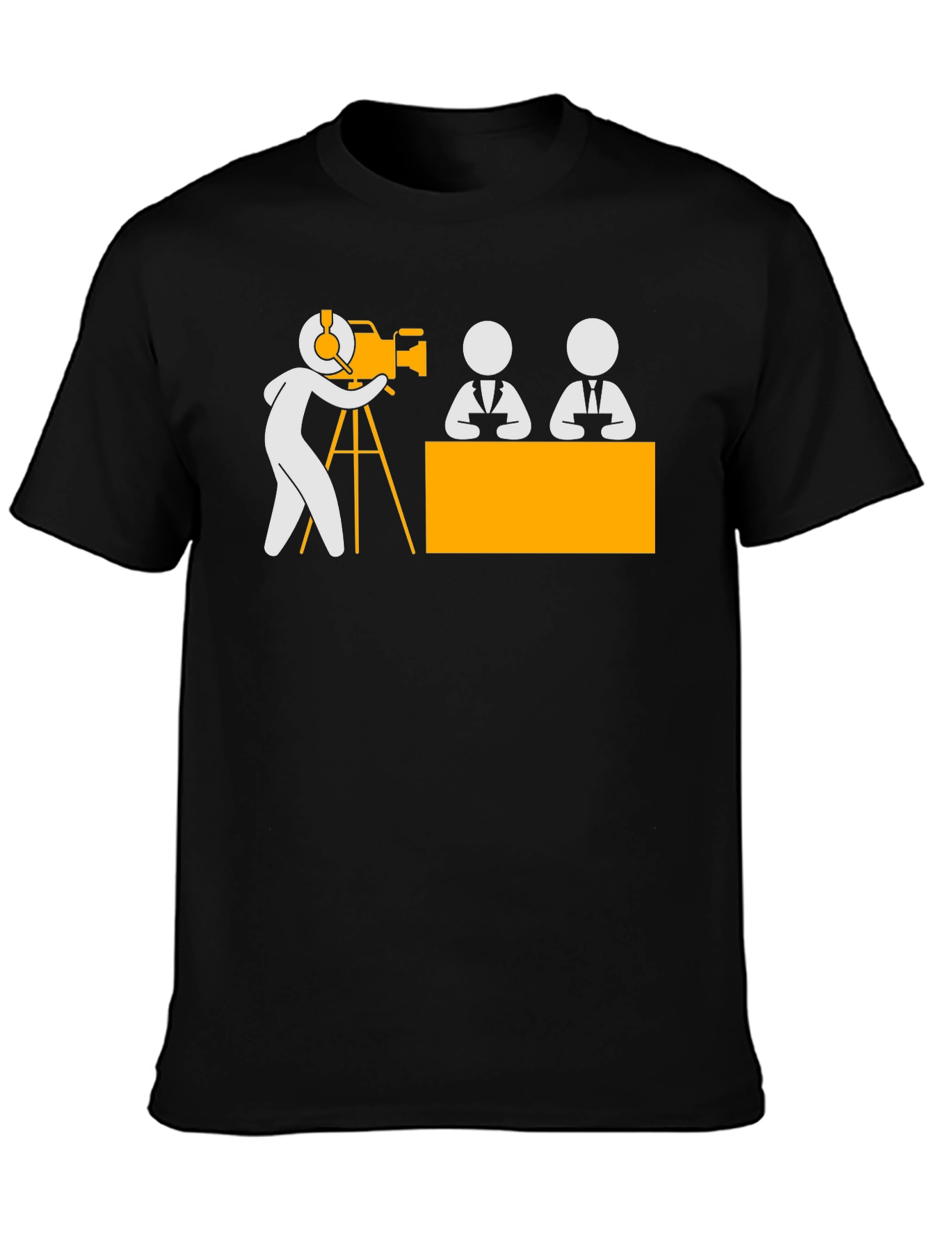 Black News Crew Black T-Shirt view 3