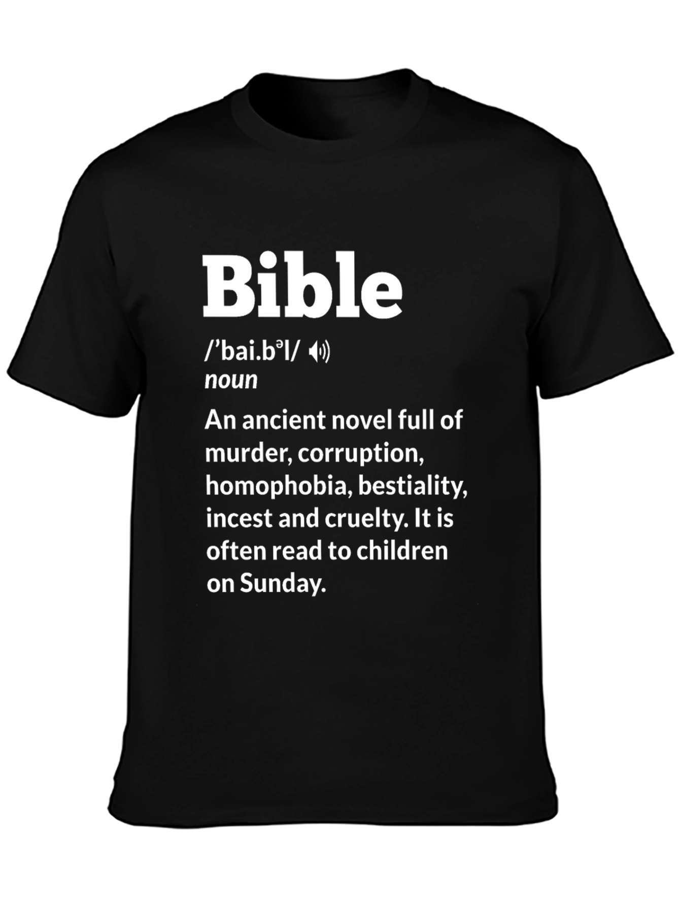 Black Bible Definition T-Shirt - Anti-Religion Novelty Tee view 3