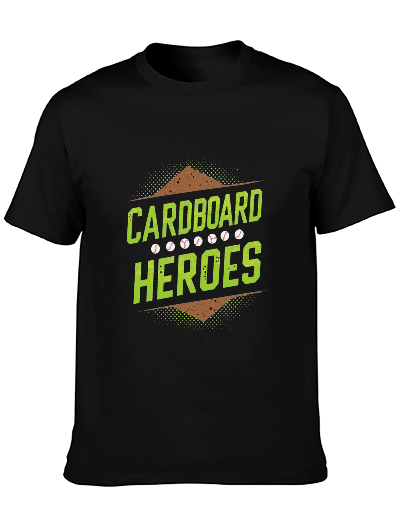 Black Cardboard Heroes T-Shirt - Baseball Fan Tee view 3
