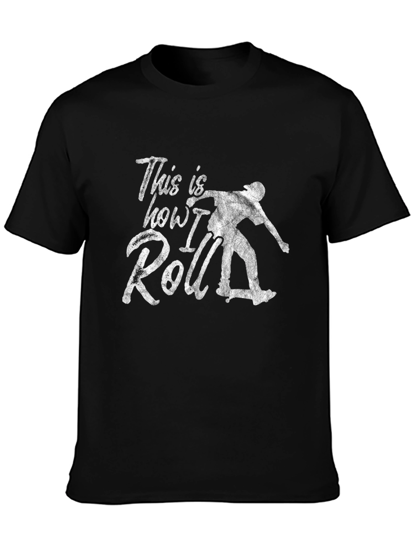 Black This is How I Roll Skateboarder Graphic Tee view 3