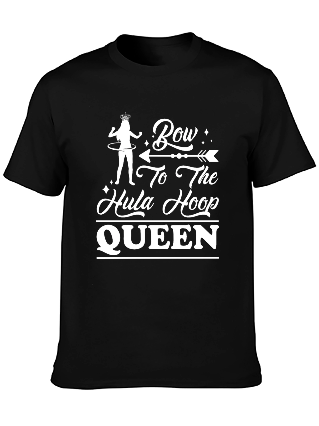 Black Hula Hoop Queen Graphic Tee - Black view 3