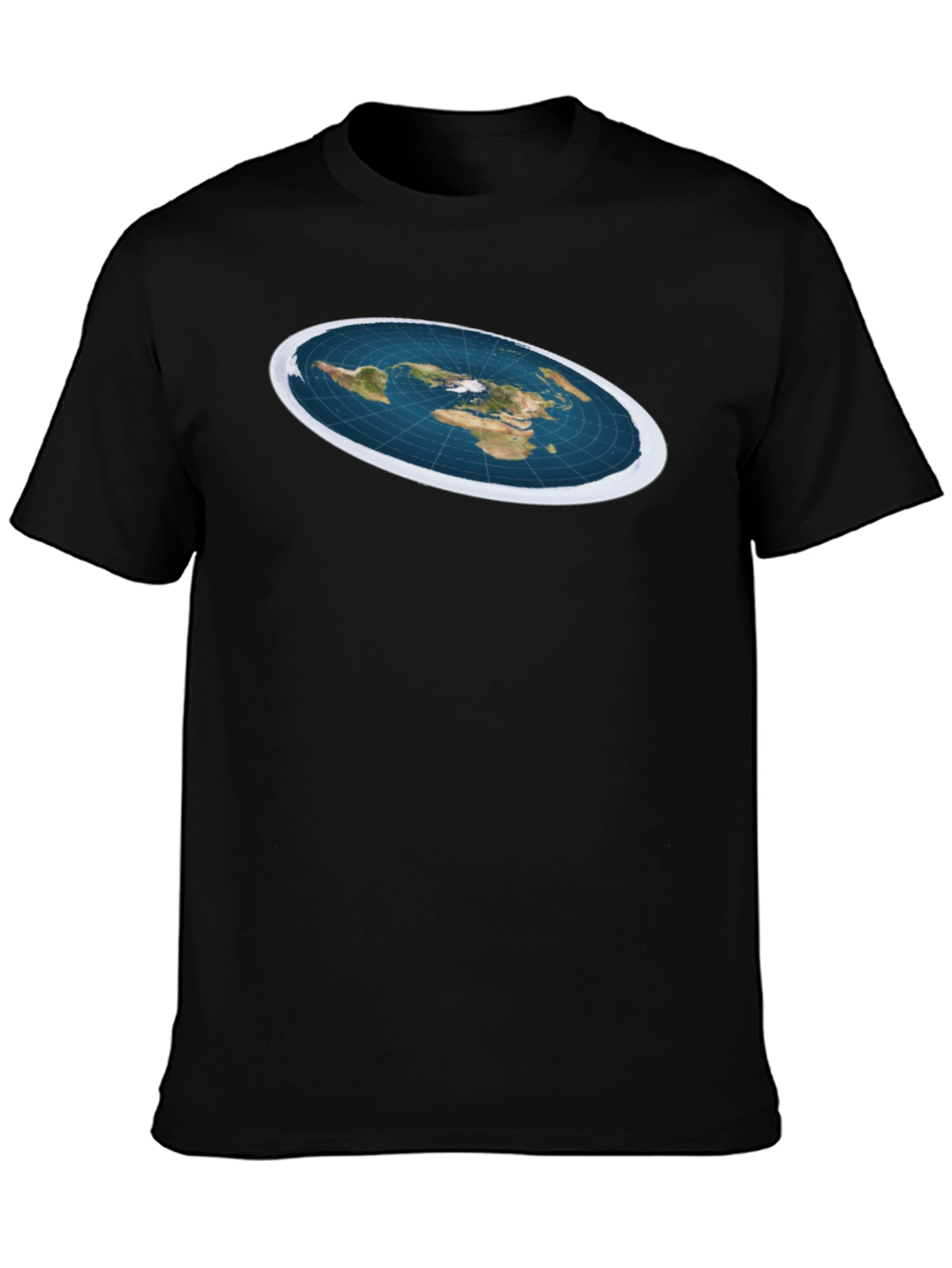 Black Flat Earth T-Shirt - Conspiracy Theory Tee view 3