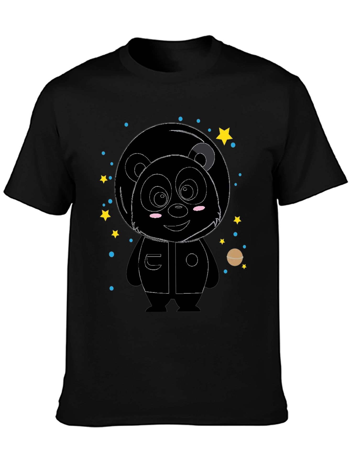 Black Astronaut Panda Graphic Tee - Space Adventure view 3