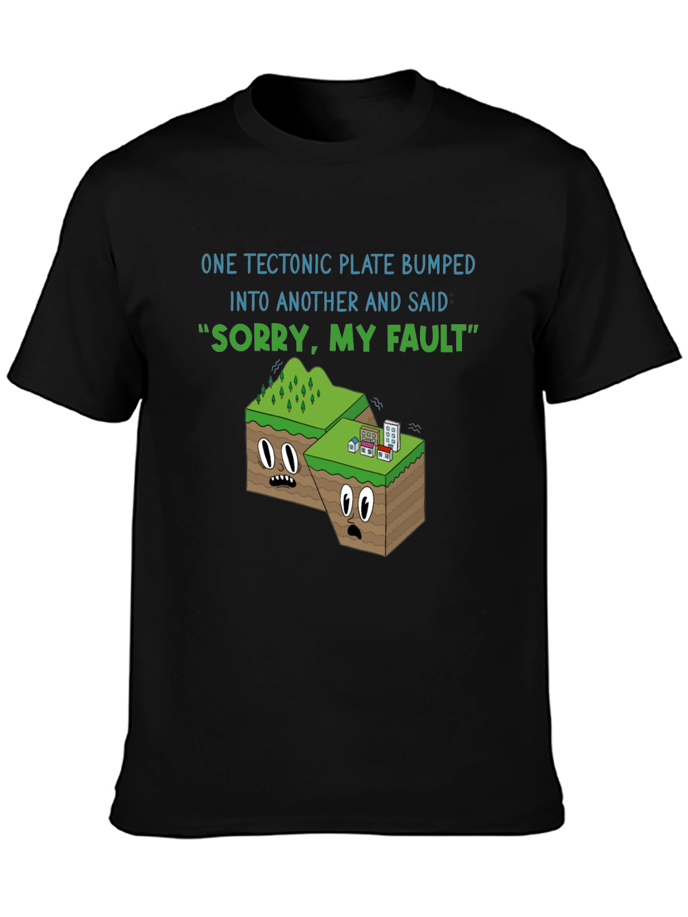 Black Tectonic Plate "Sorry My Fault" Graphic T-Shirt view 3