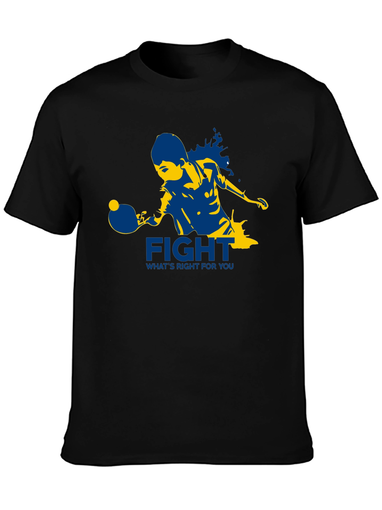 Black Fight For You T-Shirt | Table Tennis Graphic Tee view 3
