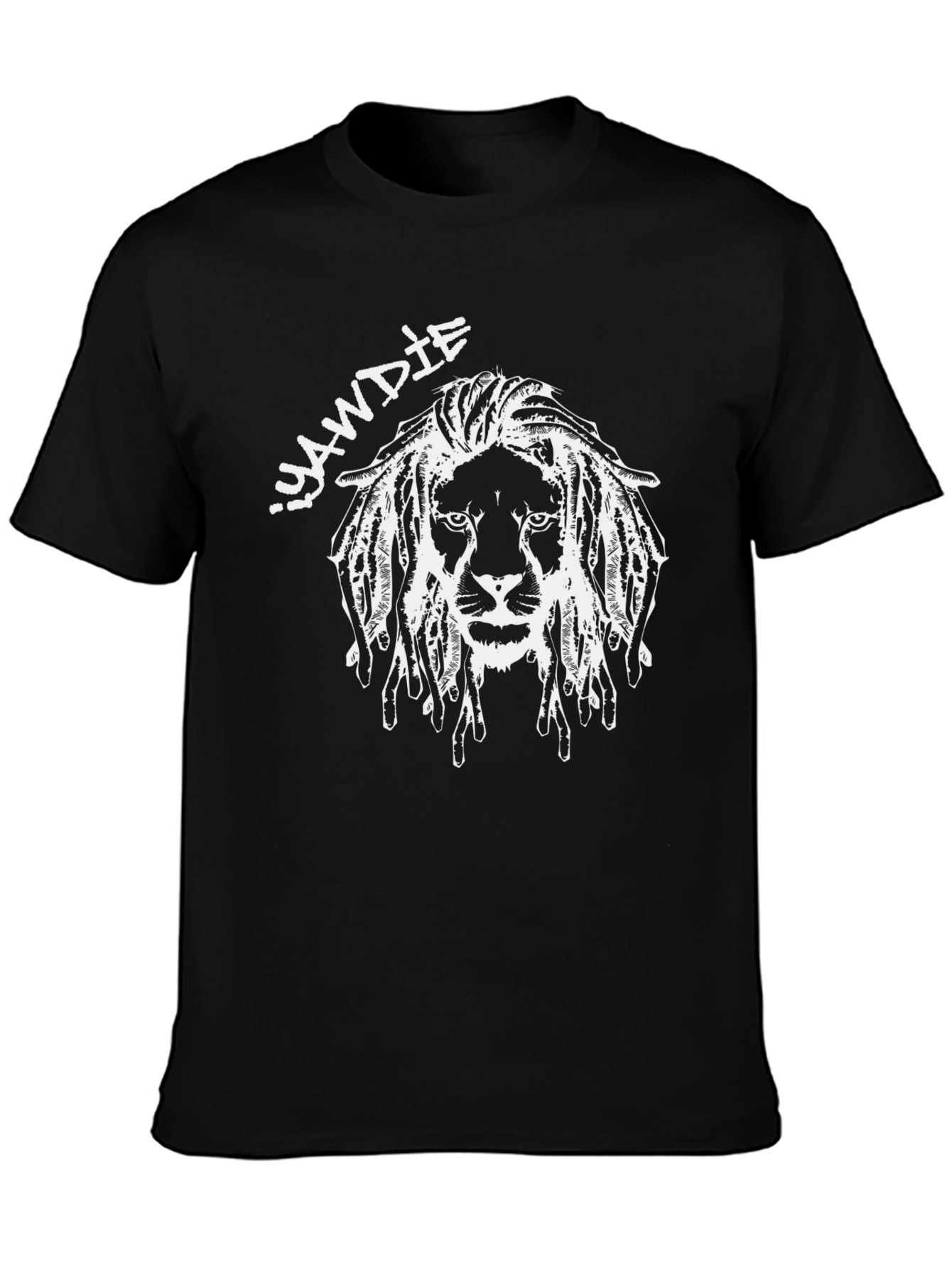 Black Iyawdie Lion Graphic Tee - Black Cotton Blend view 3