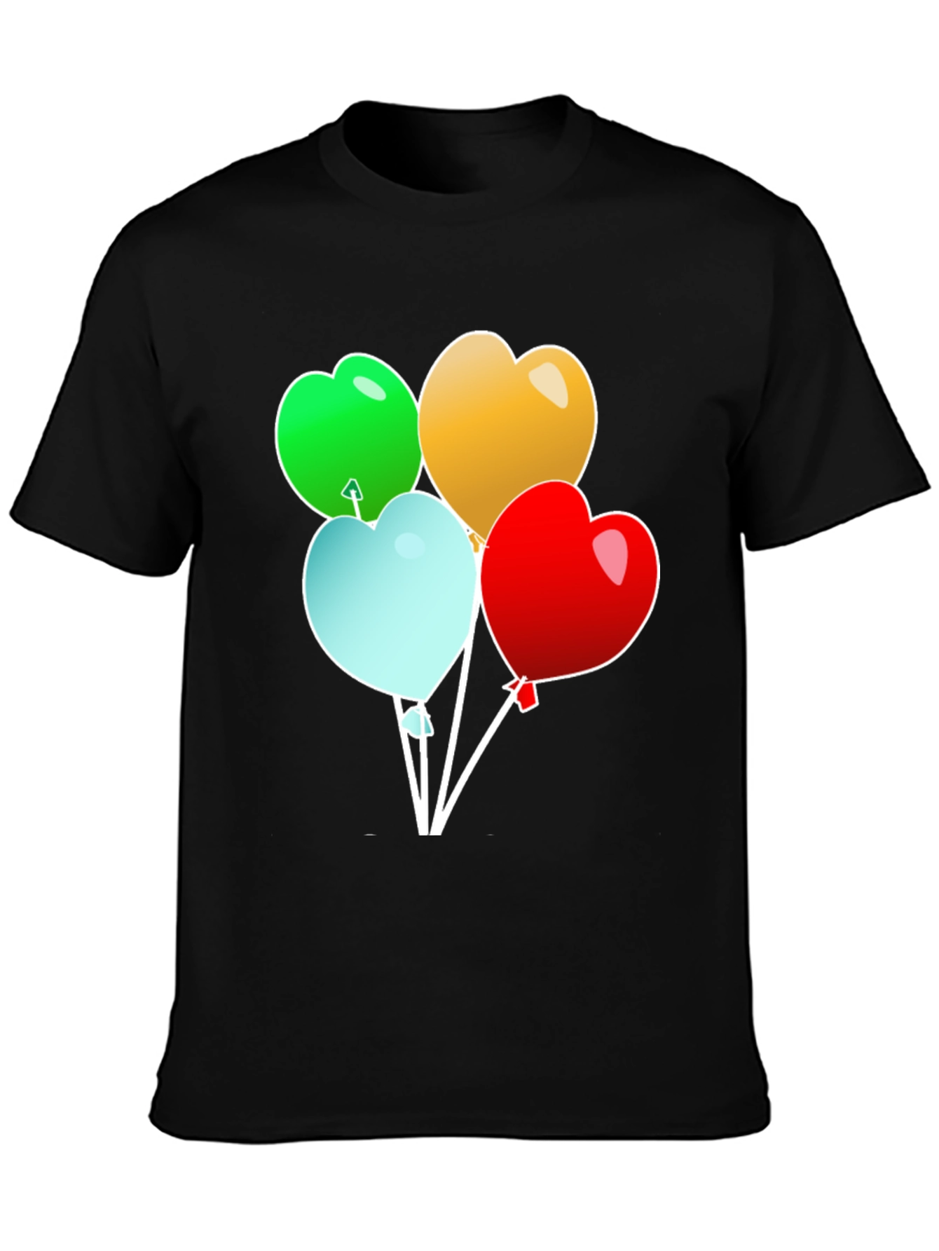 Black Heart Balloons Graphic T-Shirt - Stylish Men's Tee view 3