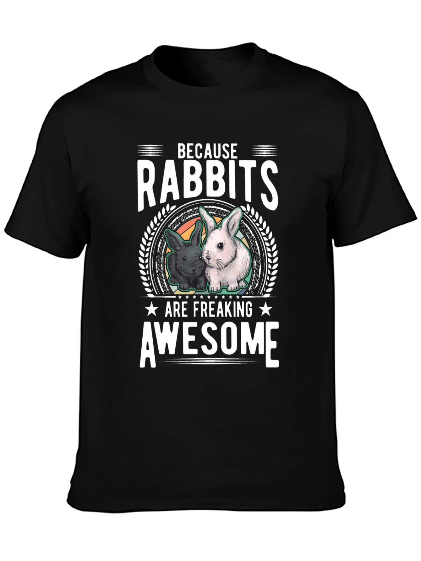 Black Rabbits Are Freaking Awesome T-Shirt view 3