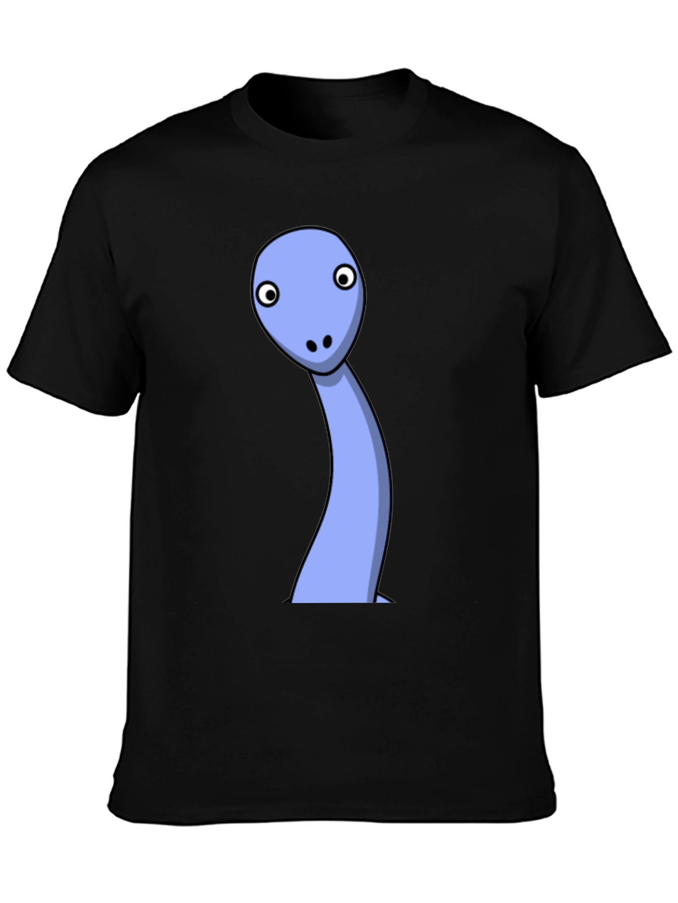 Black Cartoon Dinosaur Black T-Shirt view 3