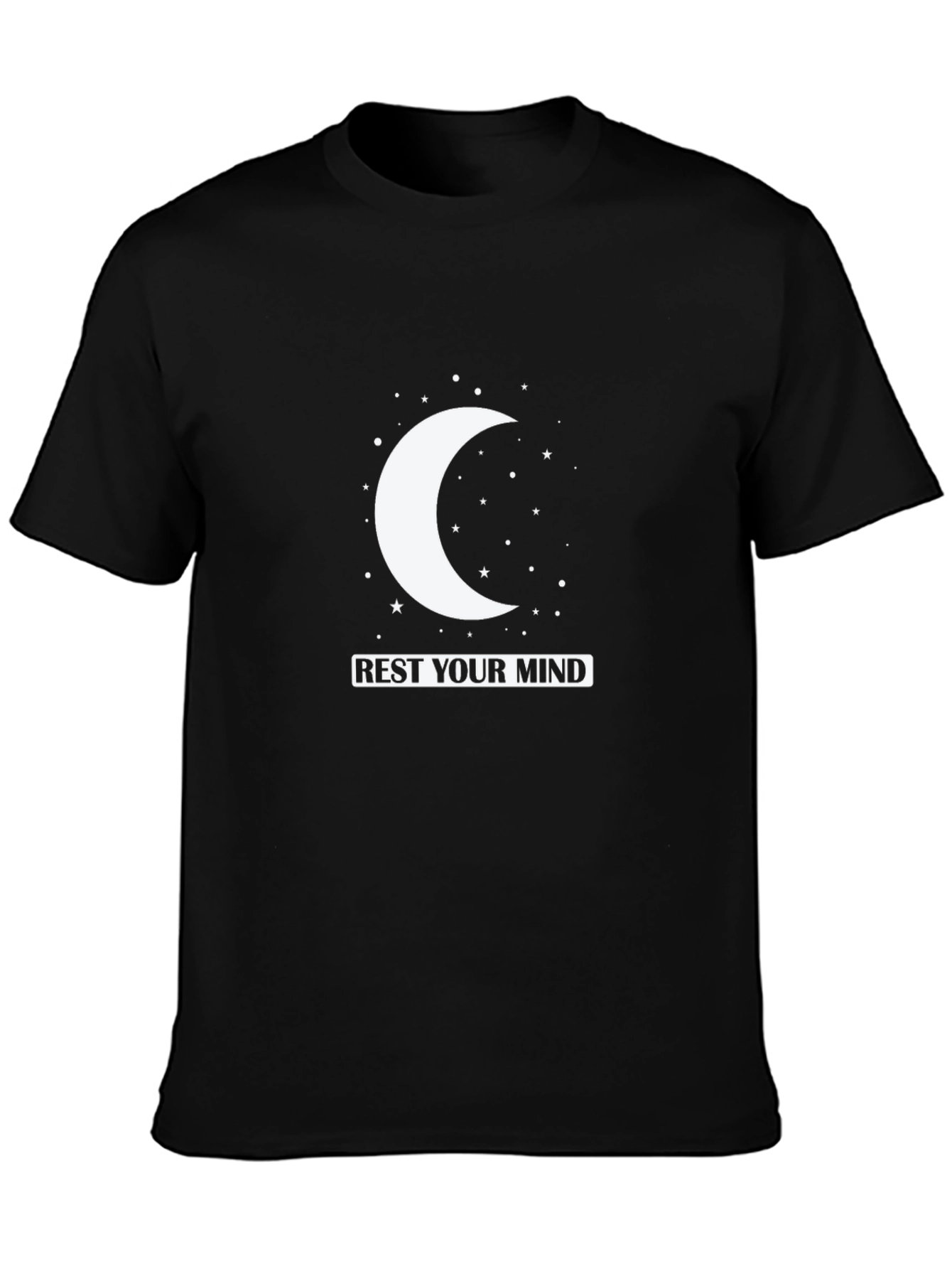 Black Rest Your Mind Crescent Moon Graphic Tee view 3