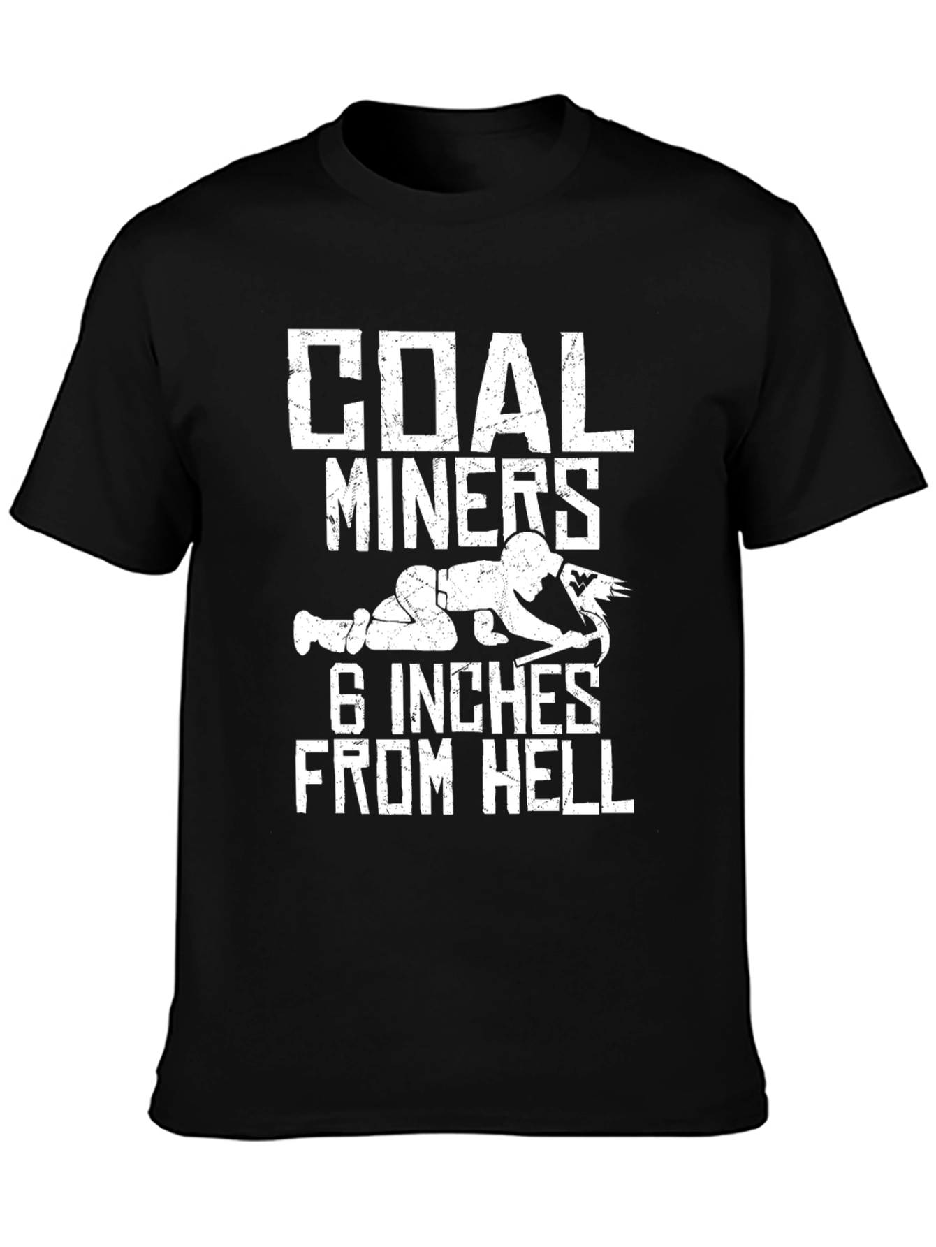 Black Coal Miner Graphic Tee - 6 Inches From Hell Black T-Shirt view 3