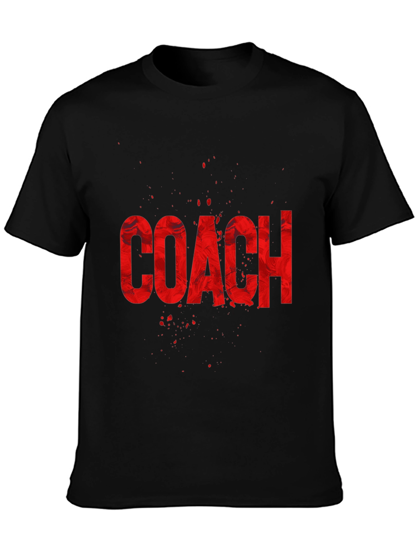 Coach Graphic T-Shirt - Red Text on Black Tee - 3