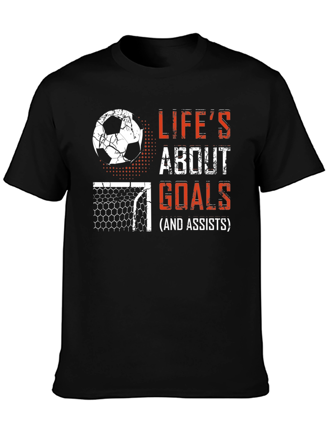 Black Life's About Goals Soccer T-Shirt view 3