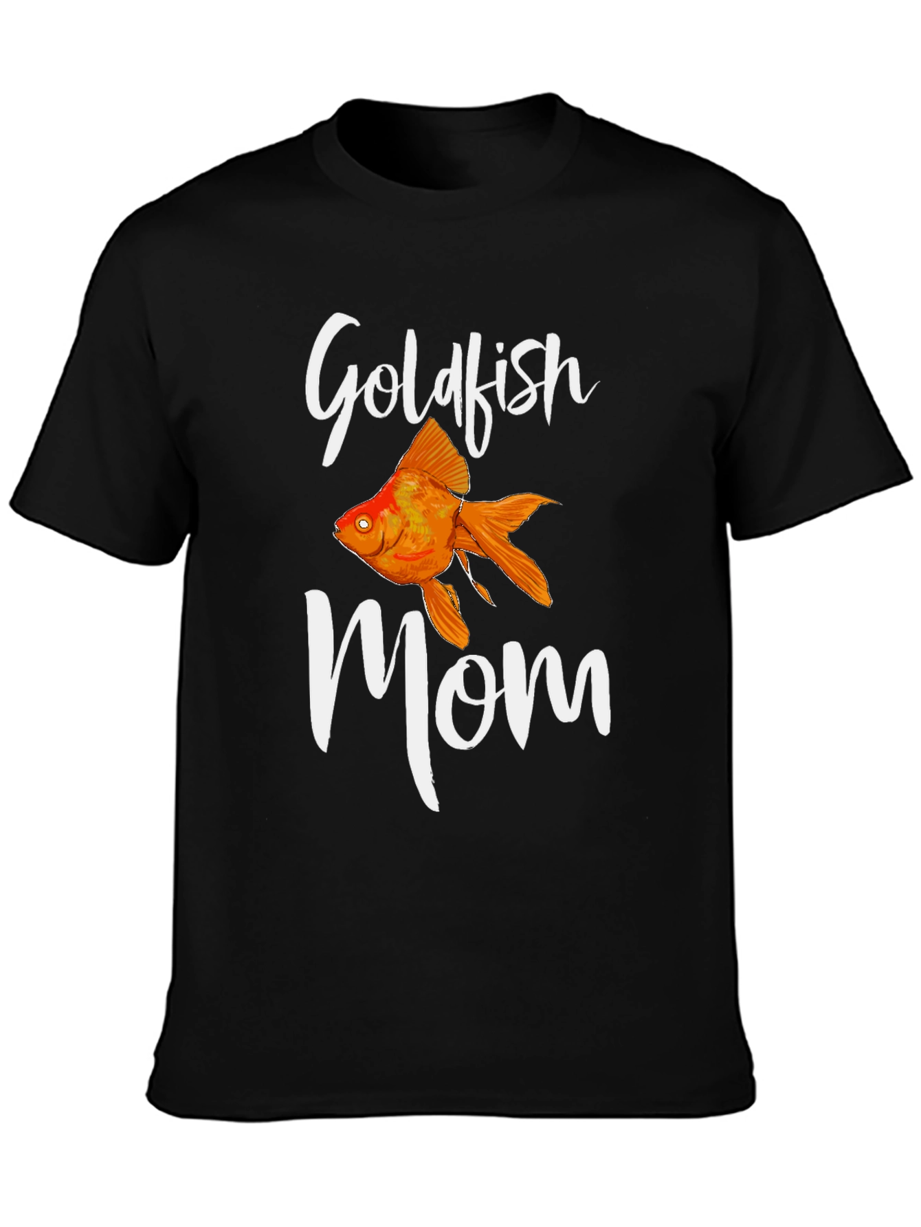 Black Goldfish Mom T-Shirt - Black Cotton Tee view 3