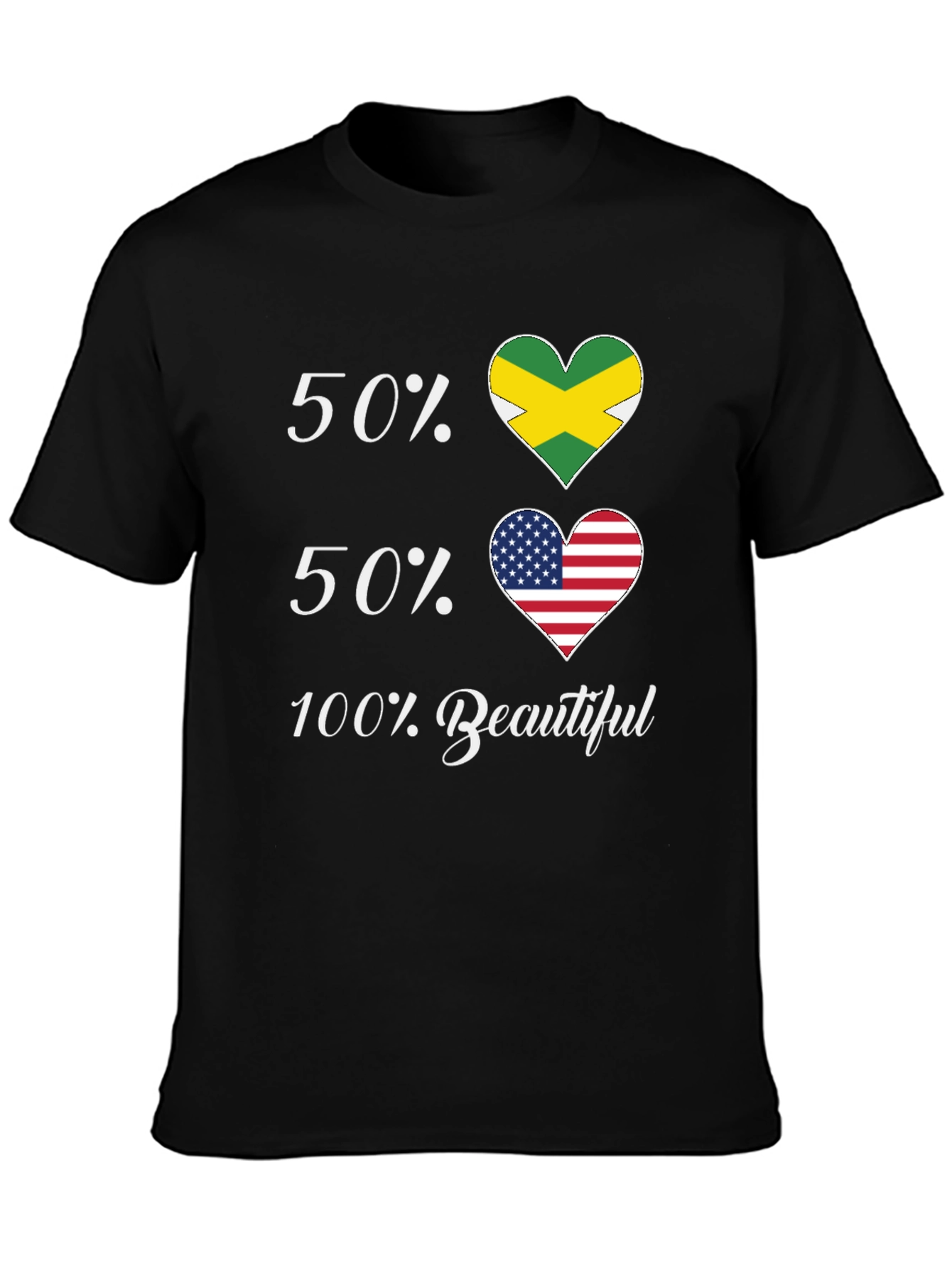 Jamaican American Pride T-Shirt - 50/50 Flags - 3