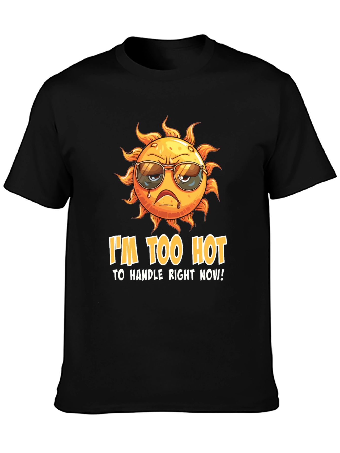 Black I'm Too Hot to Handle Funny Graphic Tee view 3