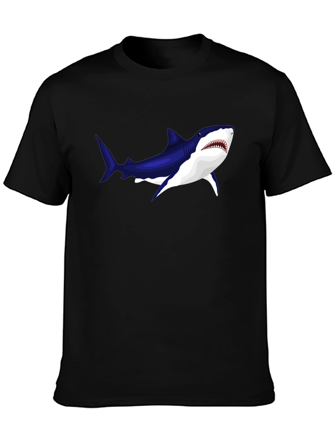 Black Cool Shark Graphic Black T-Shirt view 3