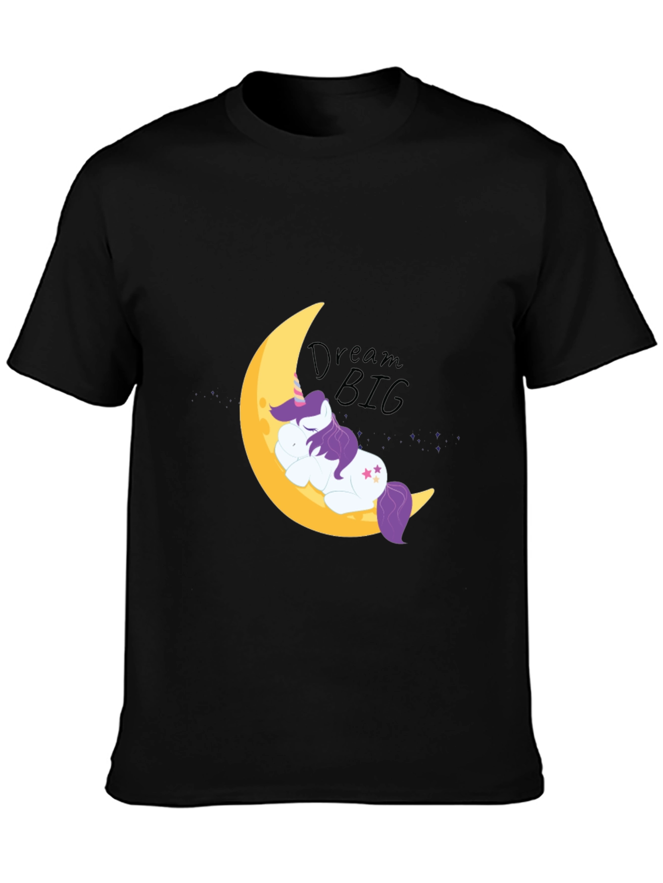 Black Dream Big Unicorn Tee - Soft Cotton Comfort view 3