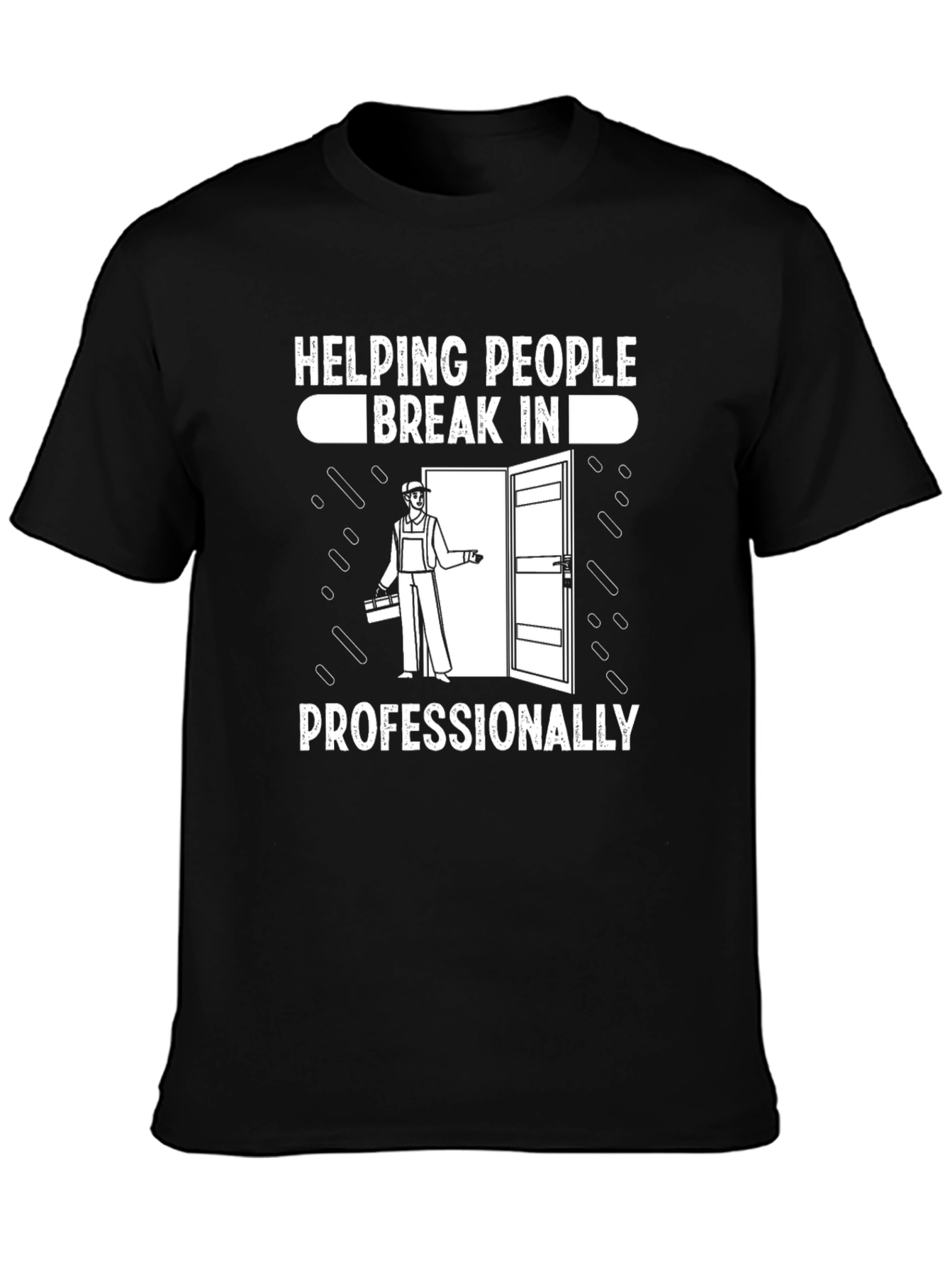 Black Helping People Break In Professionally T-Shirt view 3