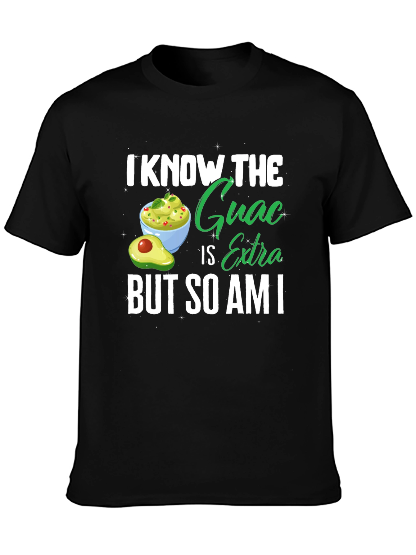 Black Guac Is Extra Tee - Avocado Lover's Shirt view 3