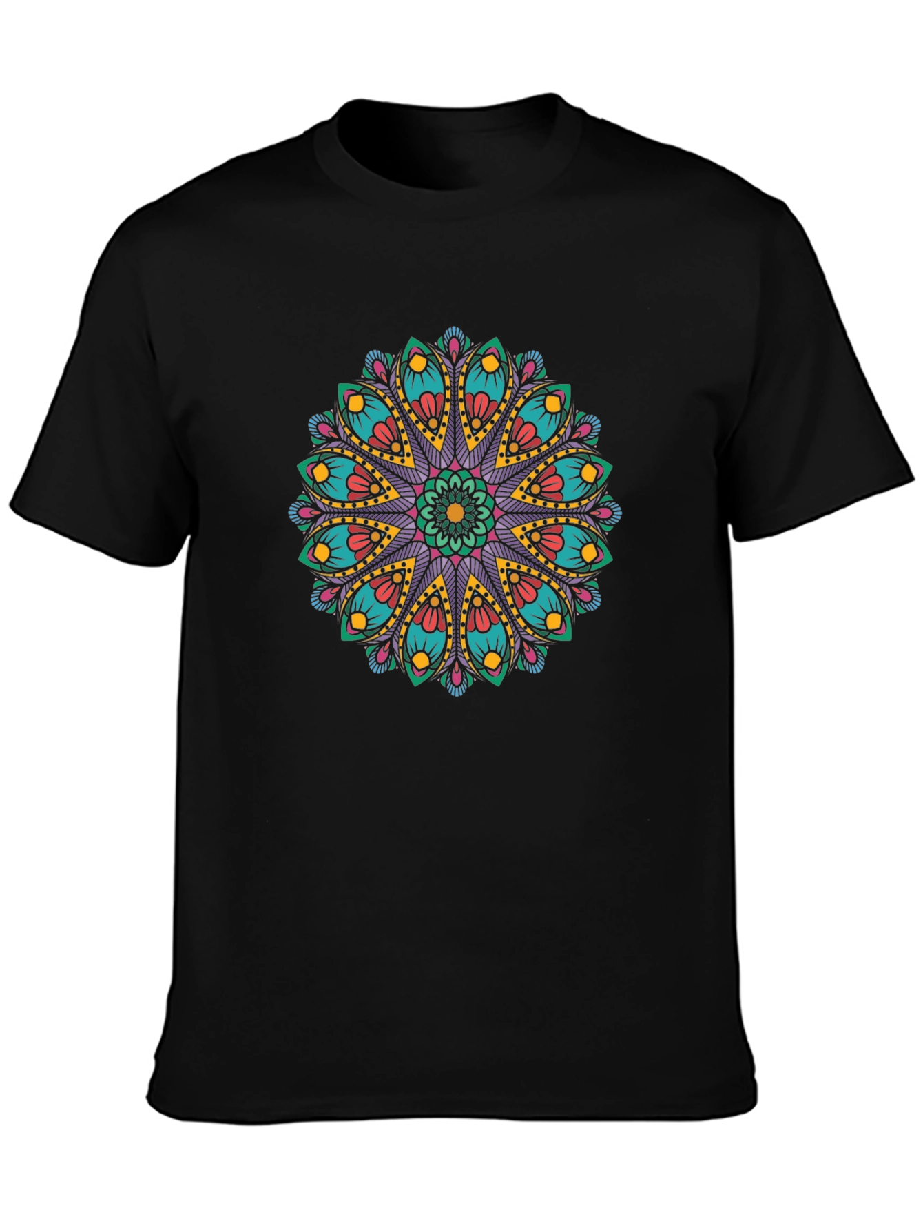 Black Mandala Graphic Print Black T-Shirt view 3