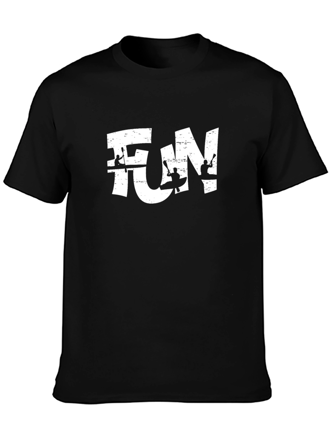 Black Fun Kayak T-Shirt - Black Crew Neck Tee view 3