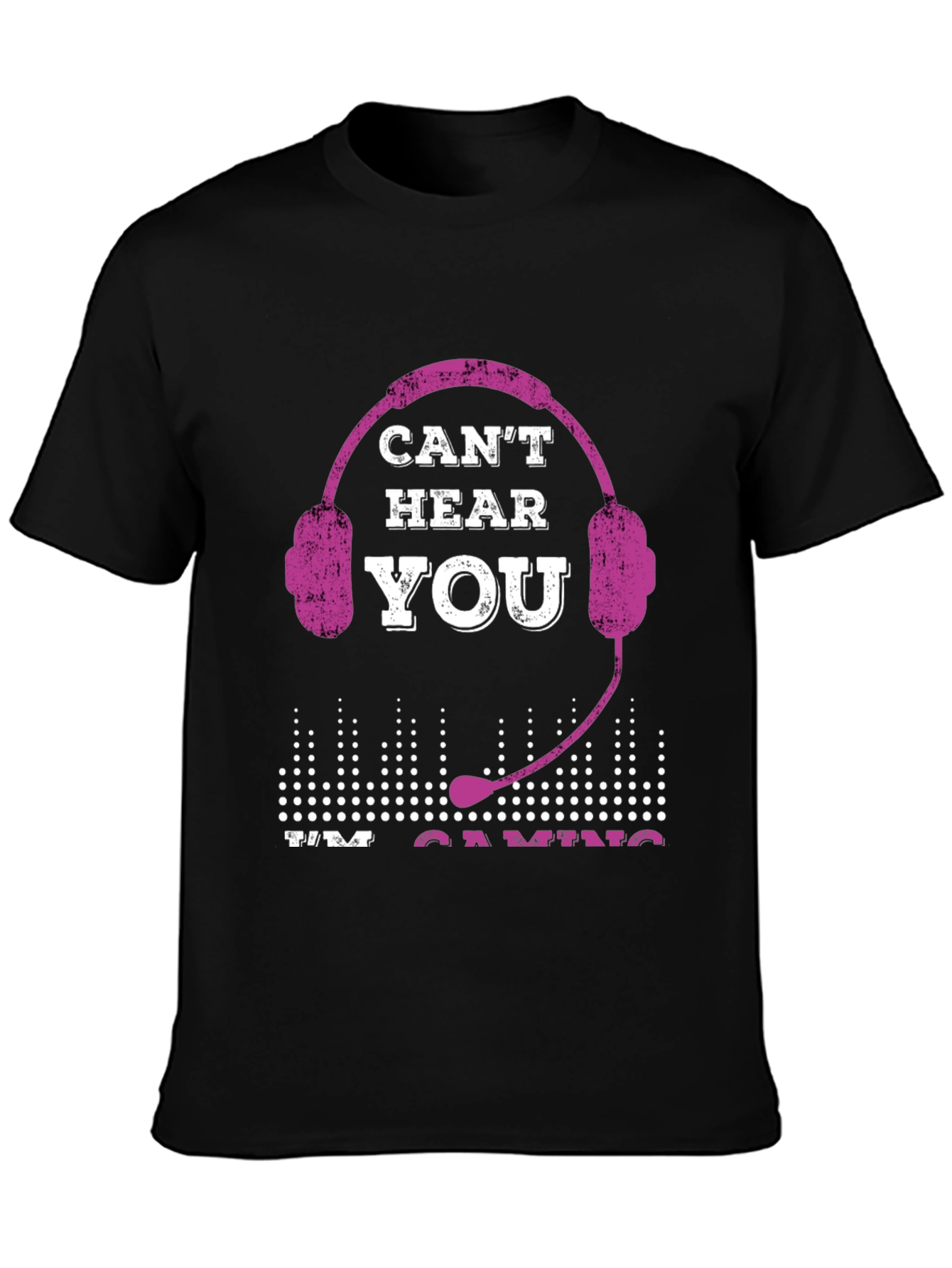 Black Can't Hear You I'm Gaming T-Shirt view 3