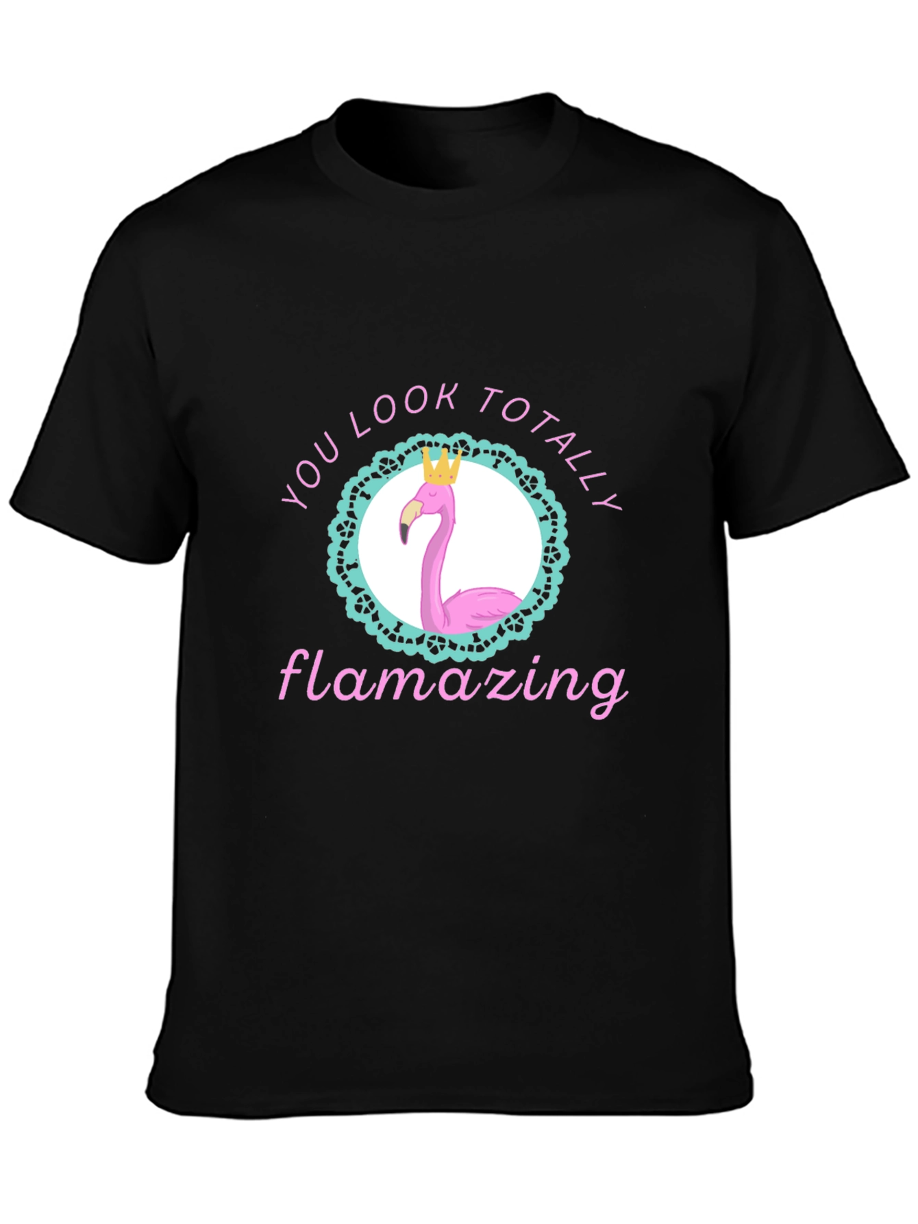 Black Flamazing Flamingo Graphic Tee -  You Look Totally Amazing! view 3