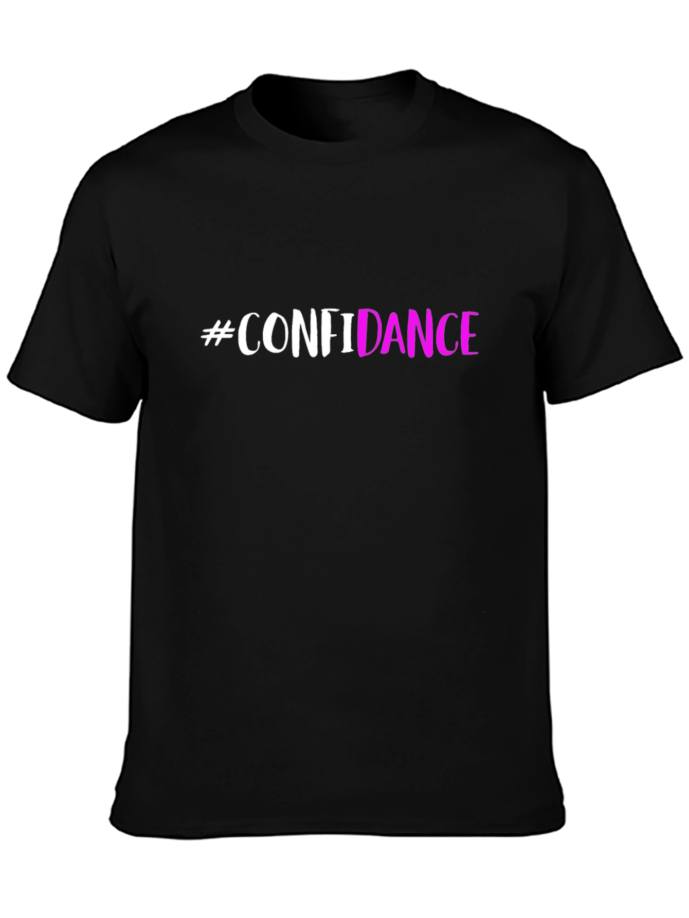 Black #Confidance Black Graphic T-Shirt view 3