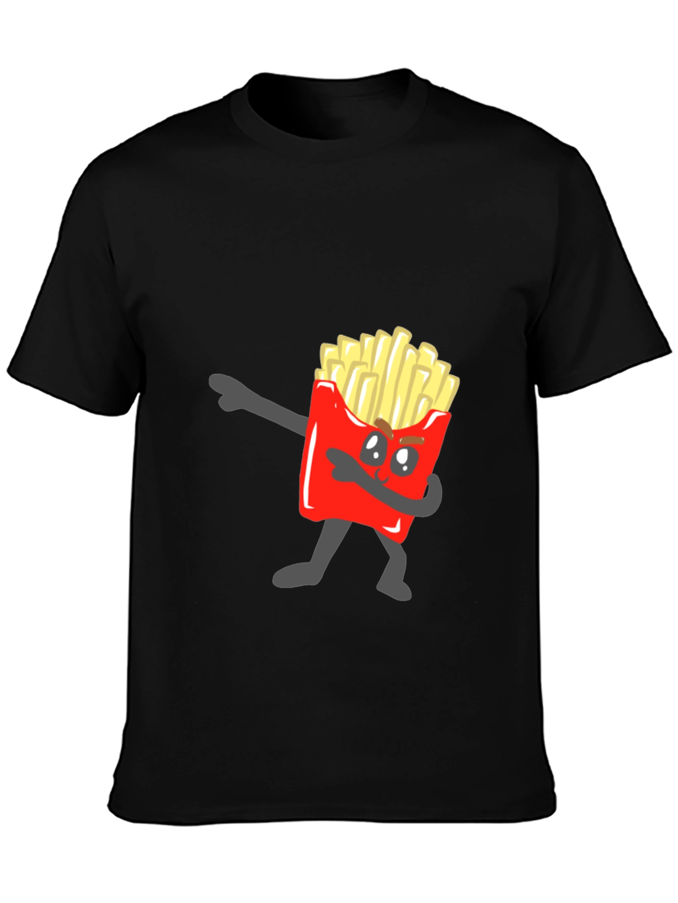 Black Funny French Fry Dab T-Shirt - Unique Design view 3