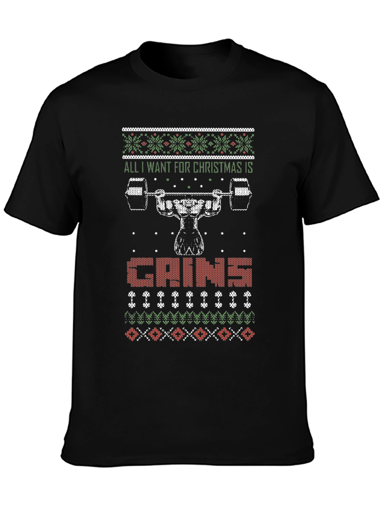 Funny Christmas Gym Gains T-Shirt - 3