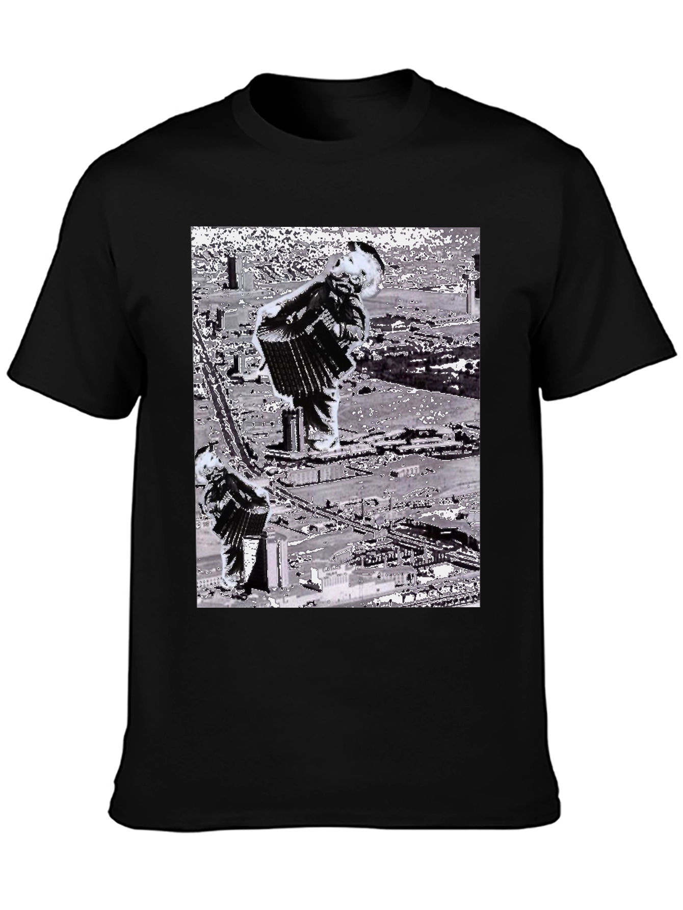 Black Accordion Player Graphic T-Shirt view 3