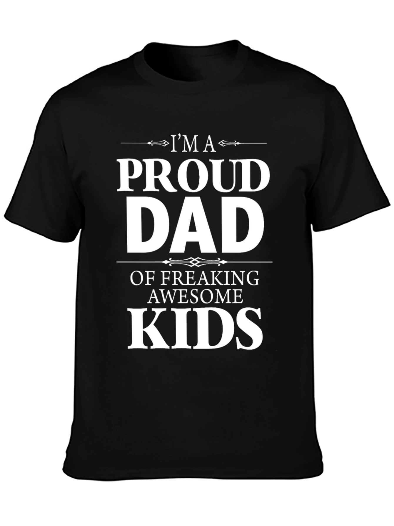 Black Proud Dad T-Shirt: Awesome Kids Edition view 3