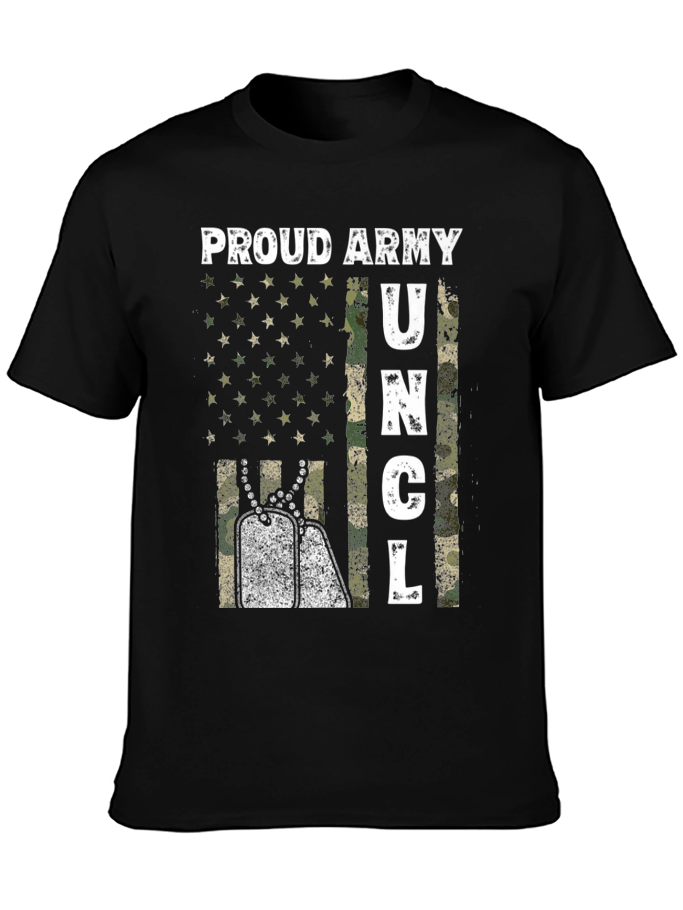 Black Proud Army Uncle Graphic T-Shirt view 3