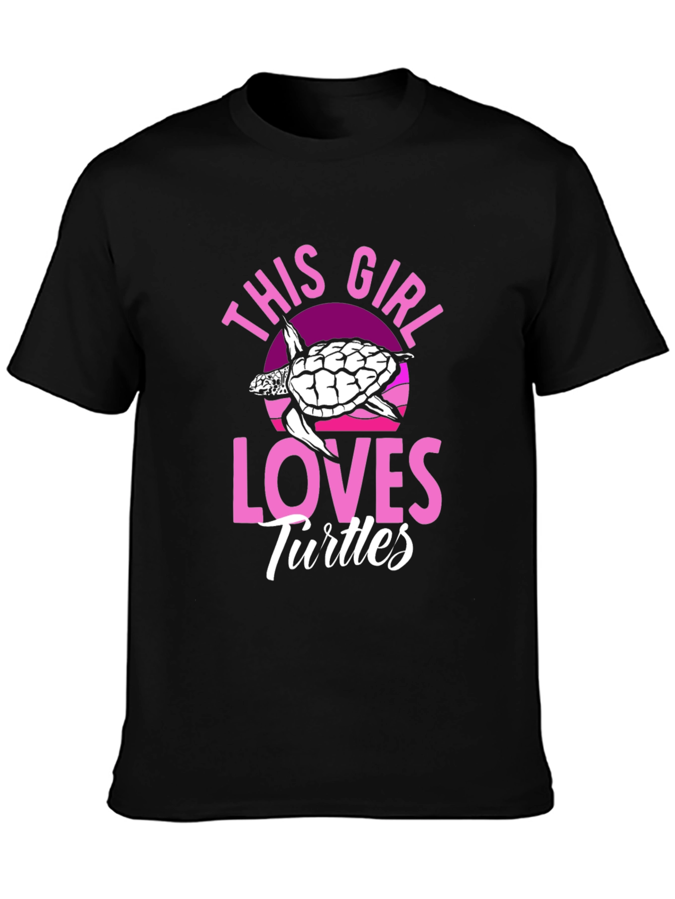 Black This Girl Loves Turtles T-Shirt - Black view 3