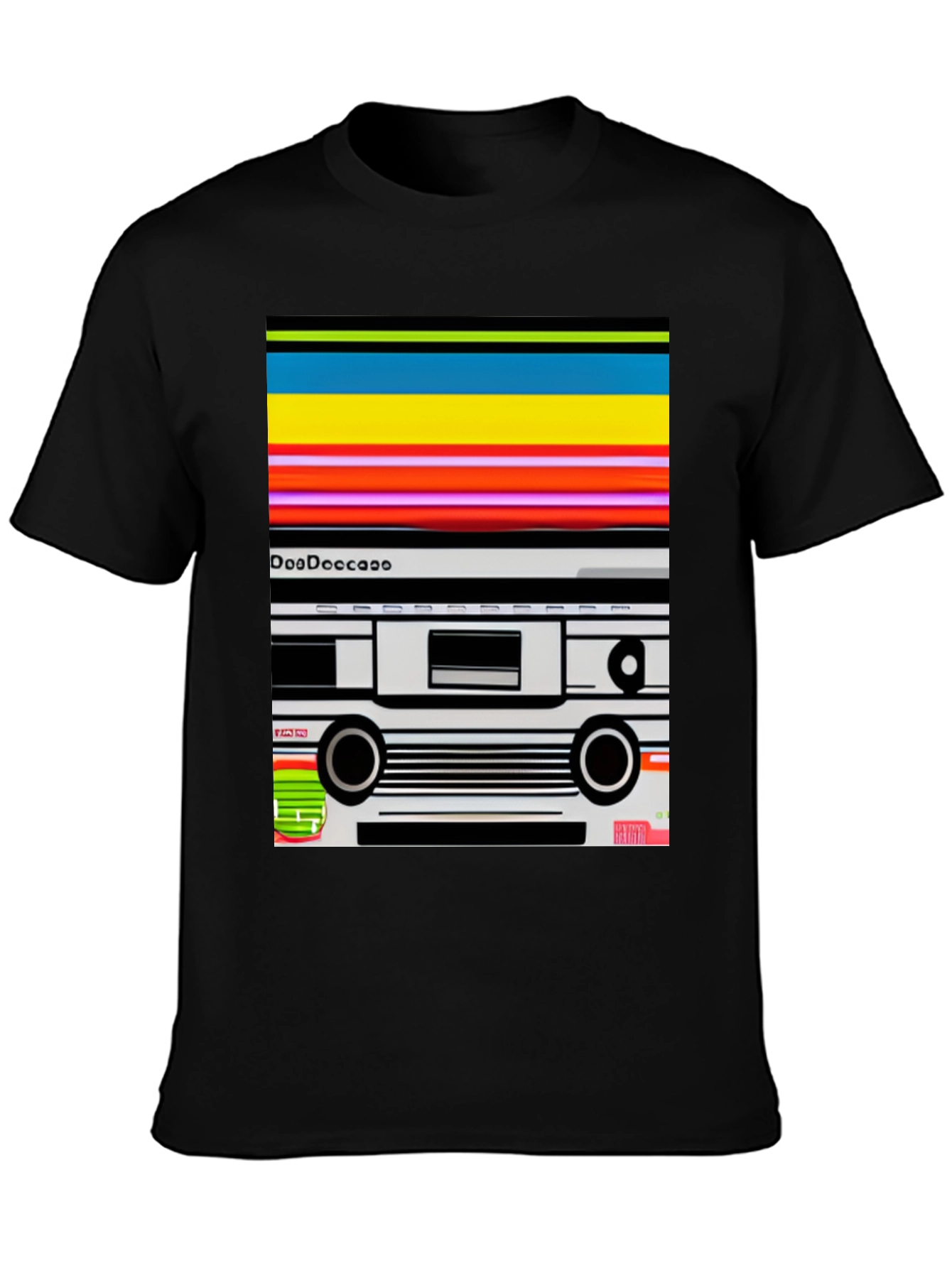 Black Retro Cassette Tape Graphic Tee - Black view 3